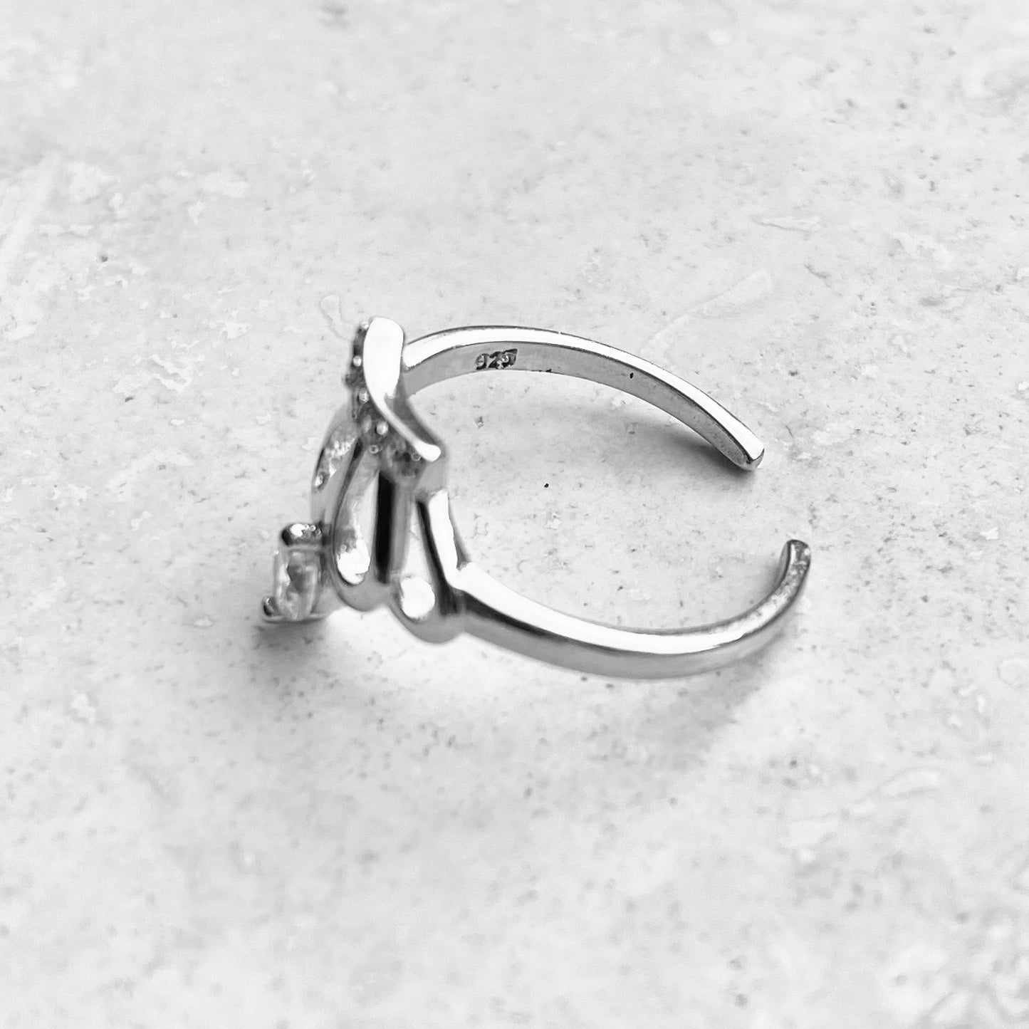 925 Sterling Silver CZ Crown Toe Ring | Queen Princess Midi Pinky Silver Rings