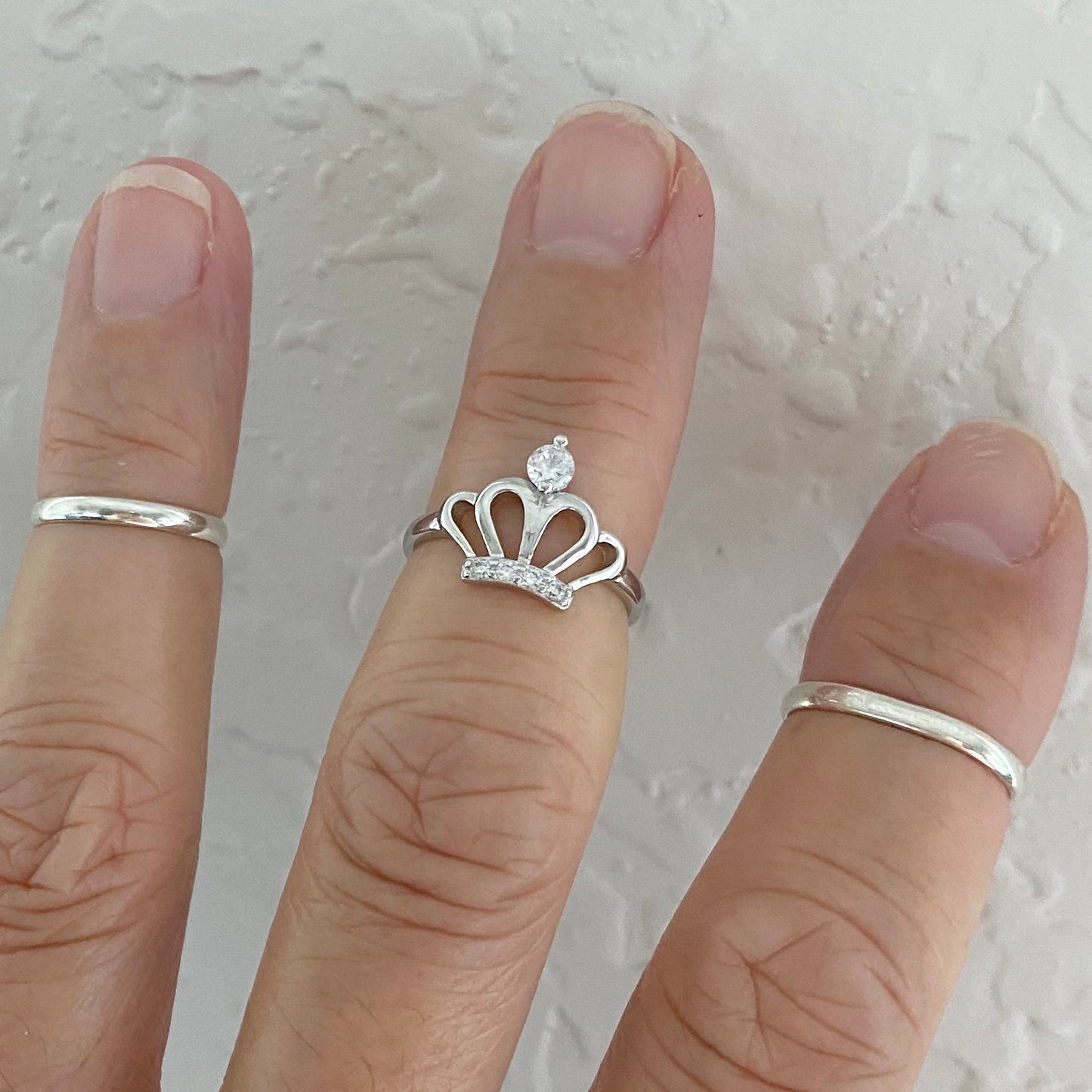 Sterling Silver CZ Crown Toe Ring, Princess Silver Rings, Victory Ring