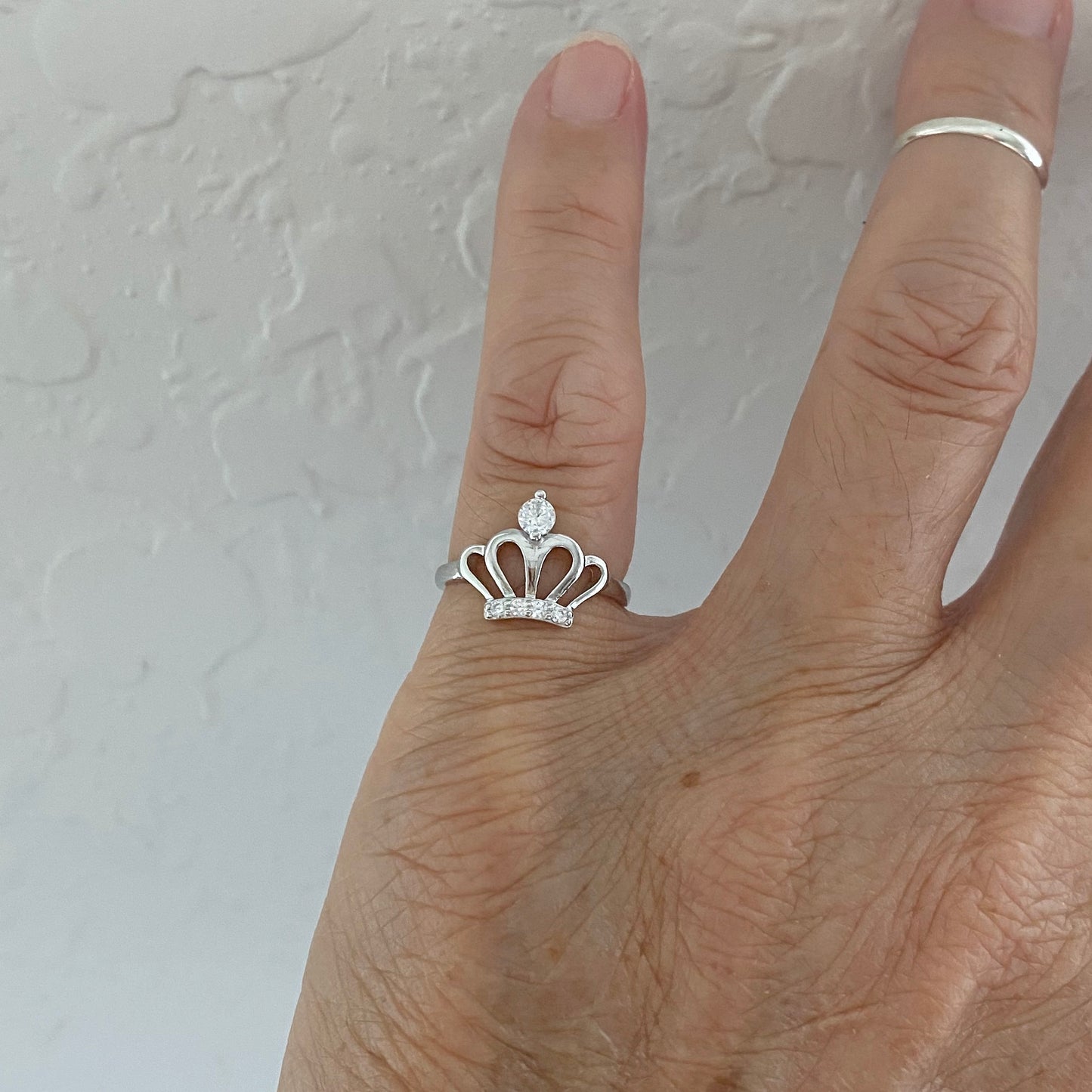 Sterling Silver CZ Crown Toe Ring, Princess Silver Rings, Victory Ring