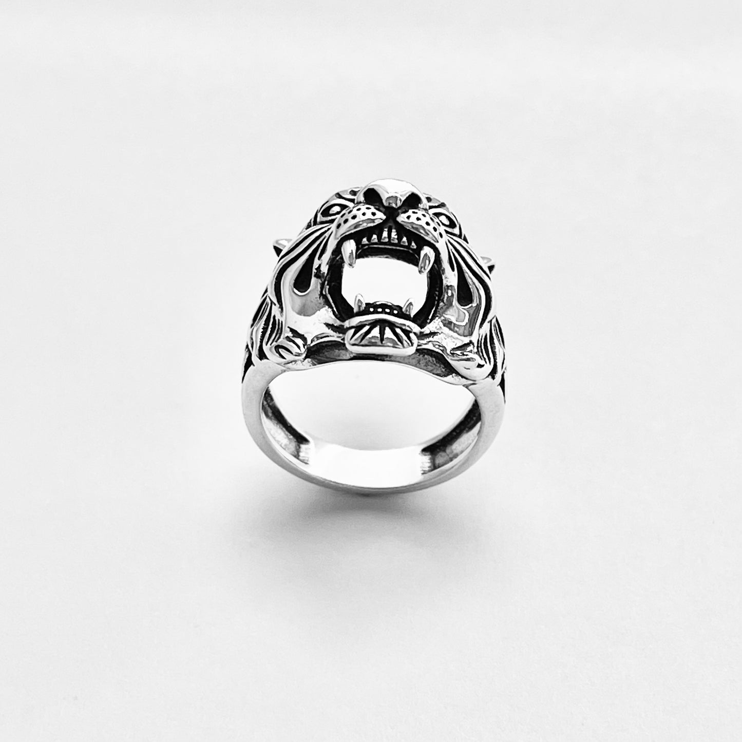 Sterling Silver Unisex Heavy Tiger Head Ring, Big Cat, Silver Rings, Animal Ring, Tigers