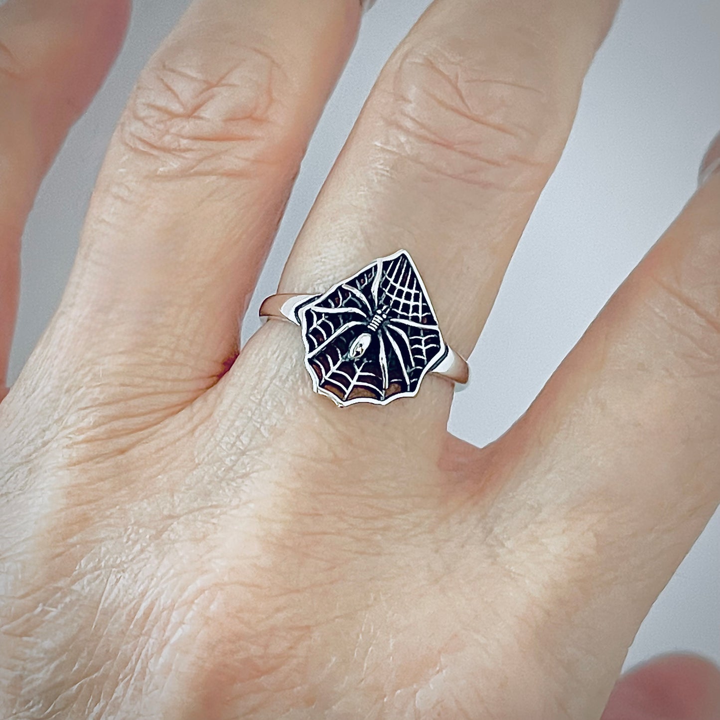 Sterling Silver Spiderweb Ring, Spider Ring, Bug Rings, Insect Bugs, Webs
