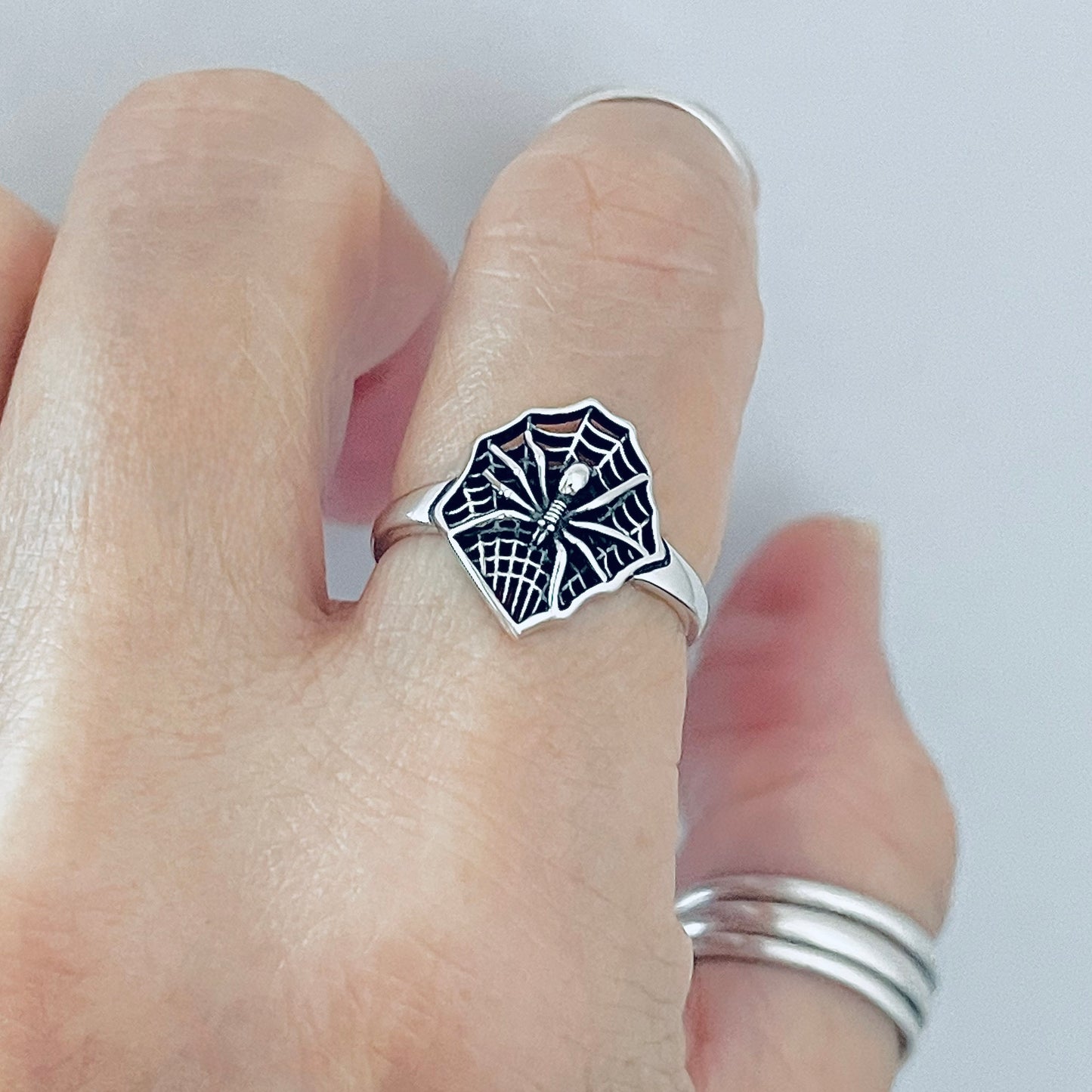 Sterling Silver Spiderweb Ring, Spider Ring, Bug Rings, Insect Bugs, Webs