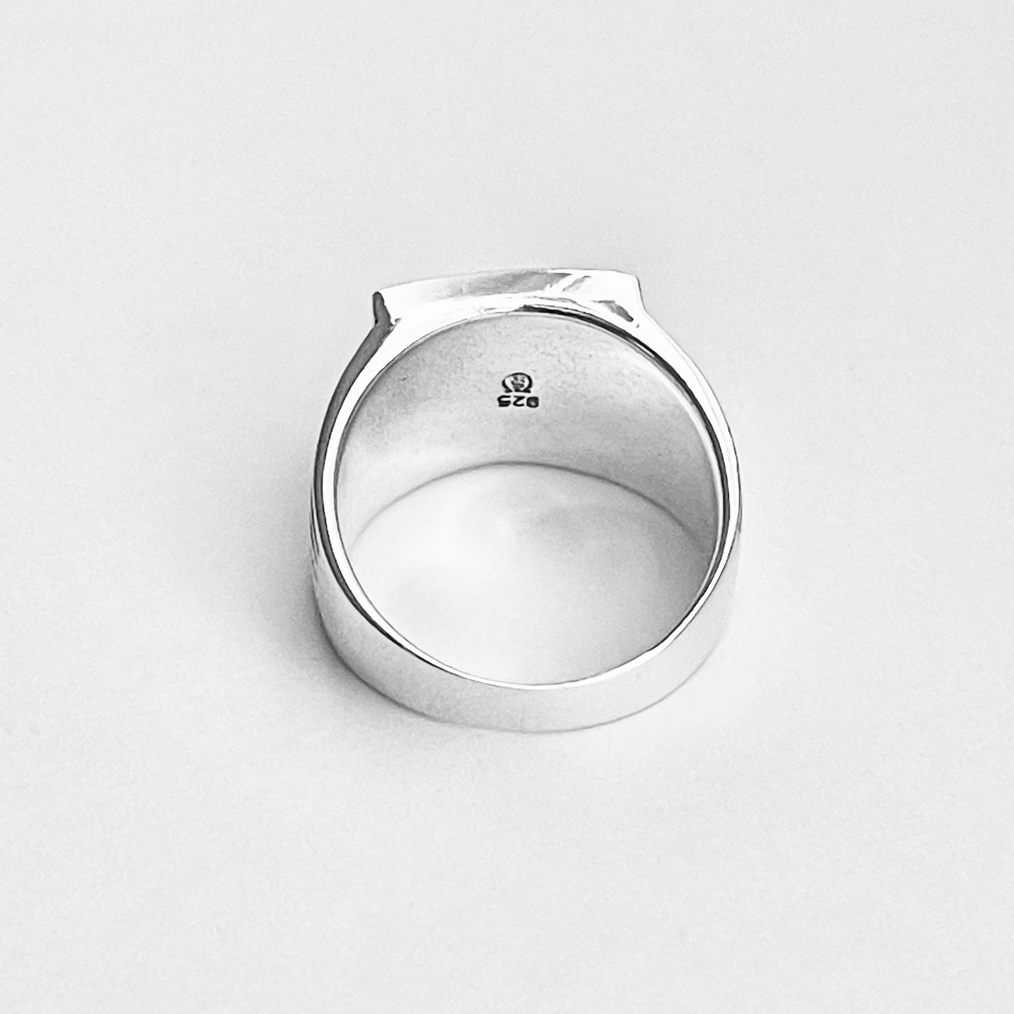 Sterling Silver Unisex Square Genuine Turquoise Ring, Statement Stone Jewelry