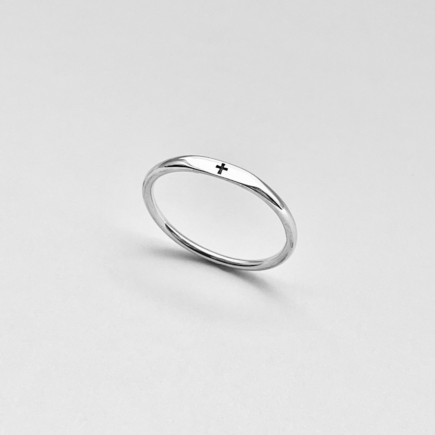 Sterling Silver Little Tiny Cross Ring, Minimalist Ring, Religious Ring, Silver Rings