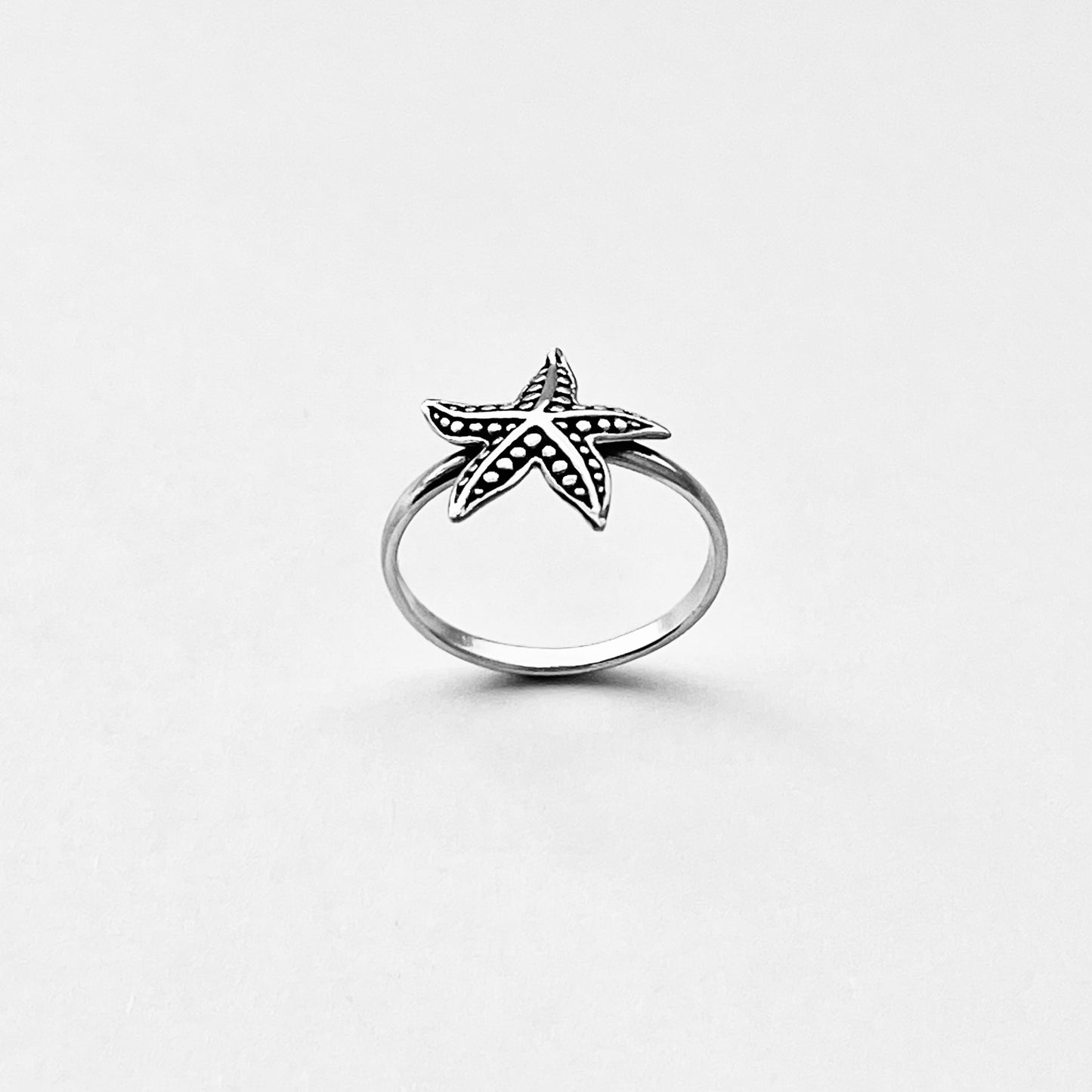 Sterling Silver Starfish Ring, Star Ring, Silver Rings, Seashell, Ocean Stars