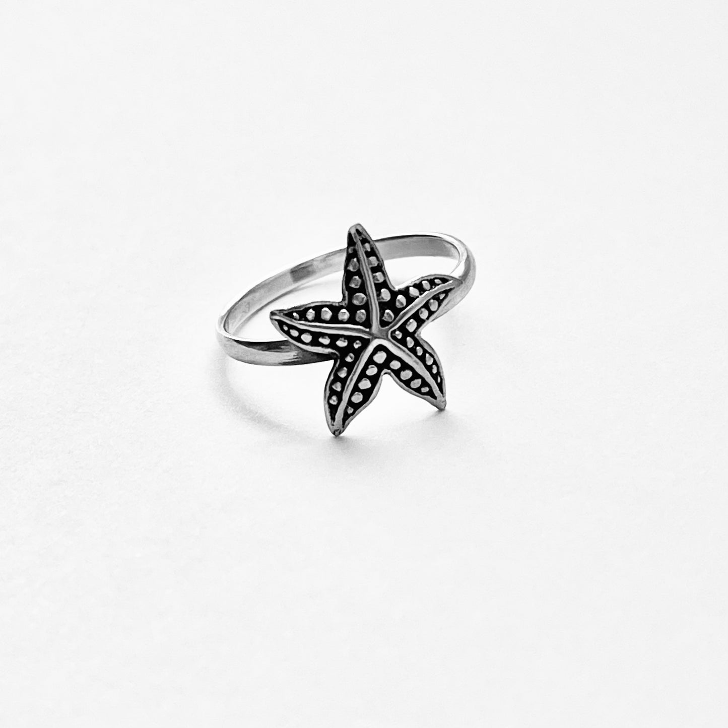 Sterling Silver Starfish Ring, Star Ring, Silver Rings, Seashell, Ocean Stars