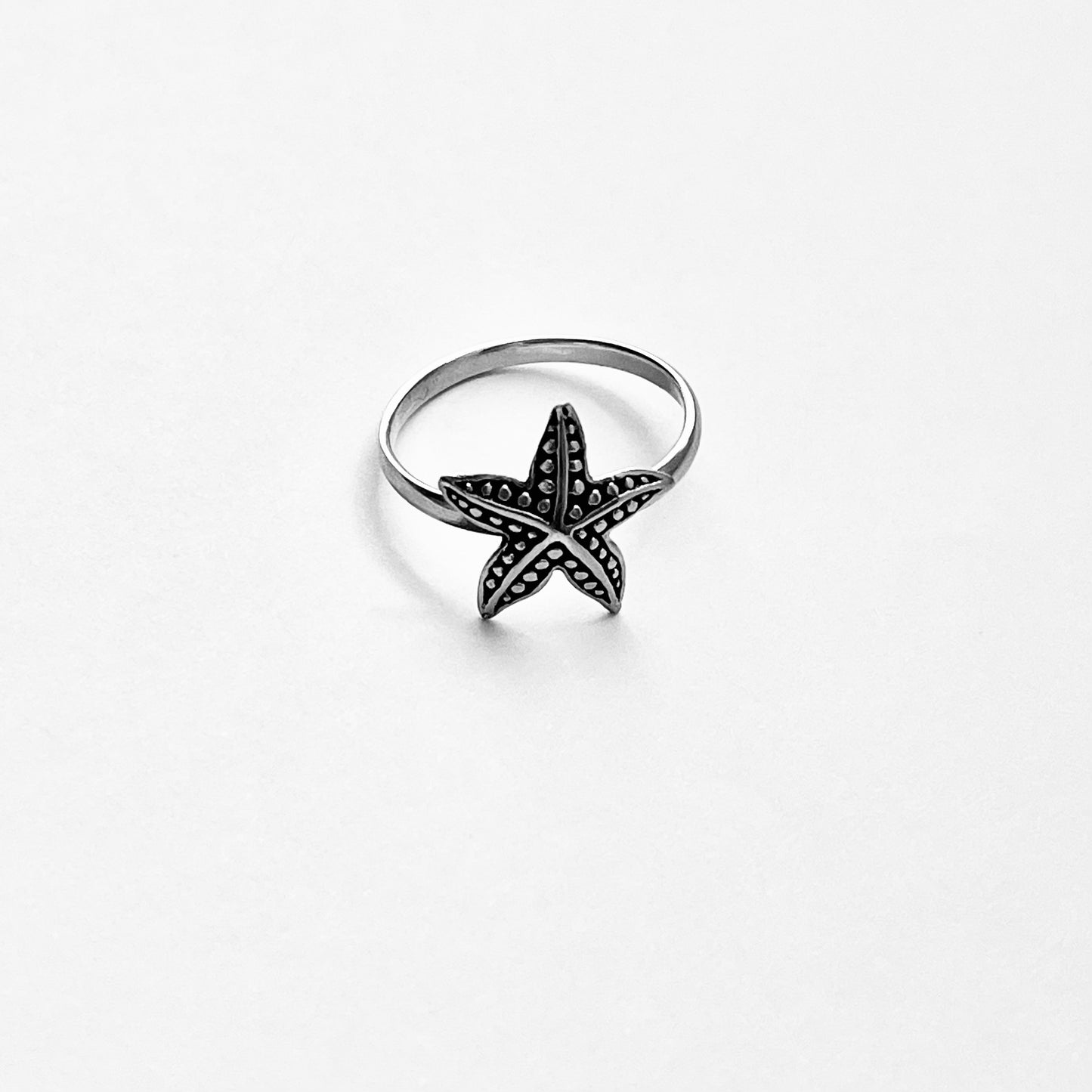 Sterling Silver Starfish Ring, Star Ring, Silver Rings, Seashell, Ocean Stars