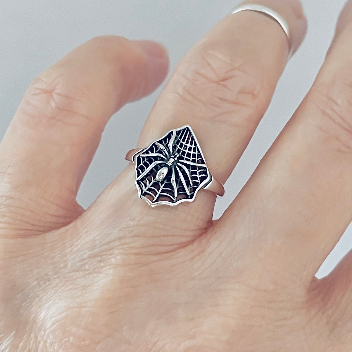 Sterling Silver Spiderweb Ring, Spider Ring, Bug Rings, Insect Bugs, Webs
