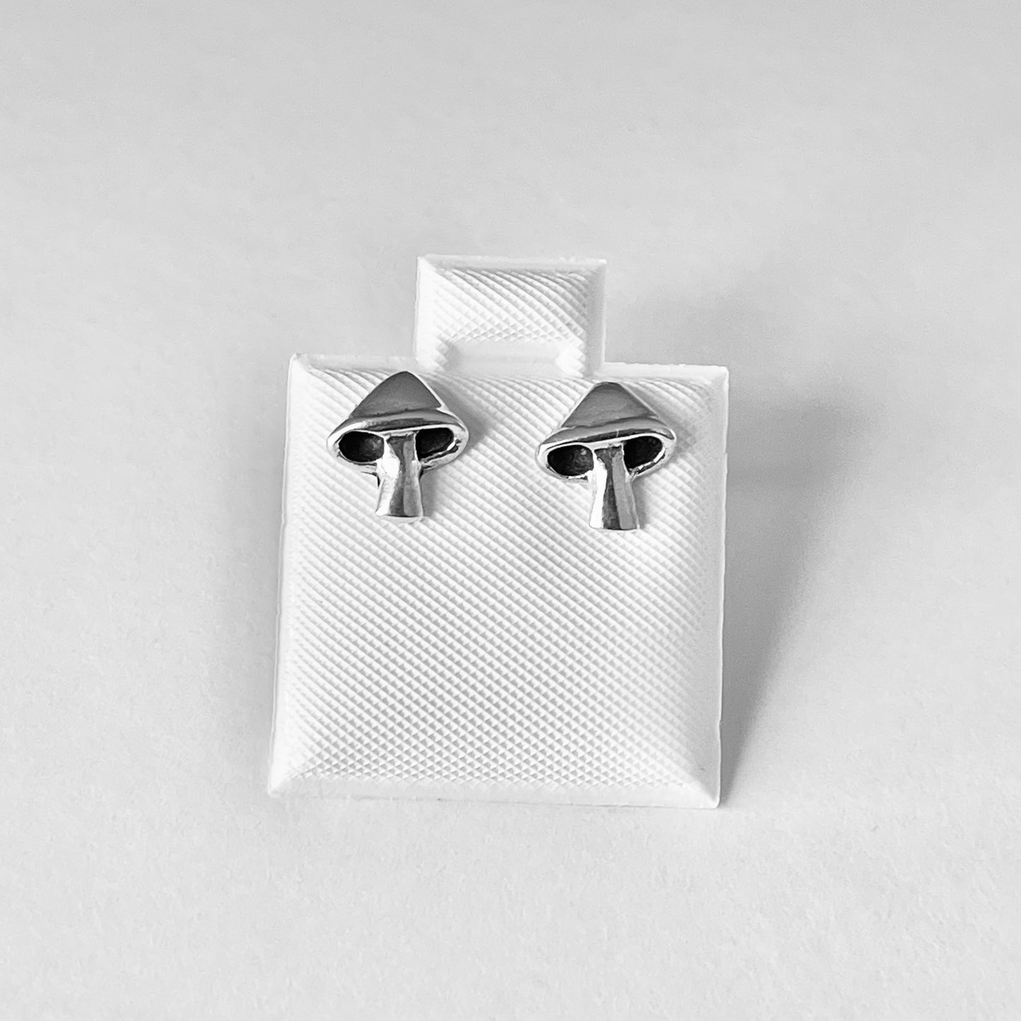 Sterling Silver Mushroom Stud Earrings, Vegetable Earrings, Silver Earrings, Food