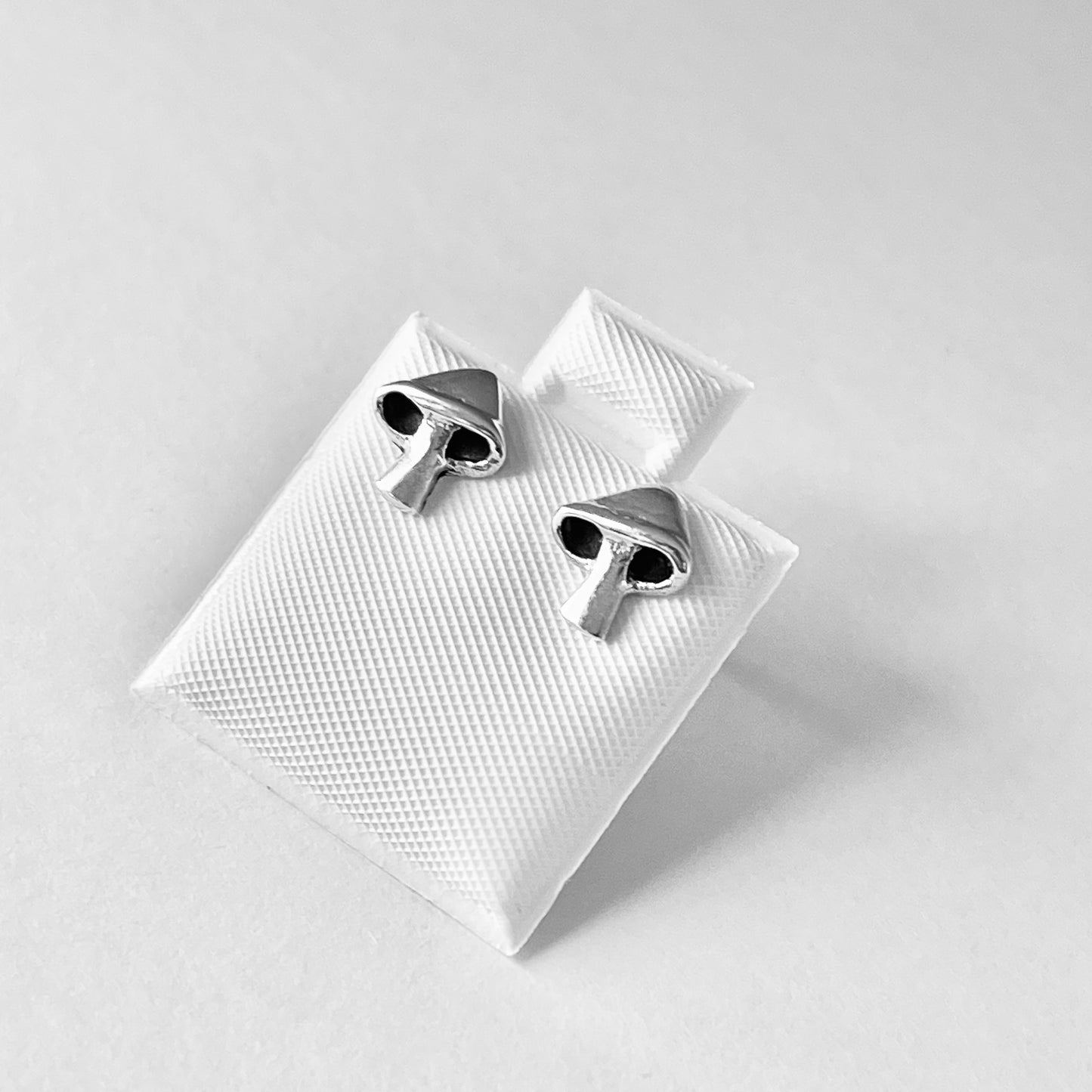 Sterling Silver Mushroom Stud Earrings, Vegetable Earrings, Silver Earrings, Food