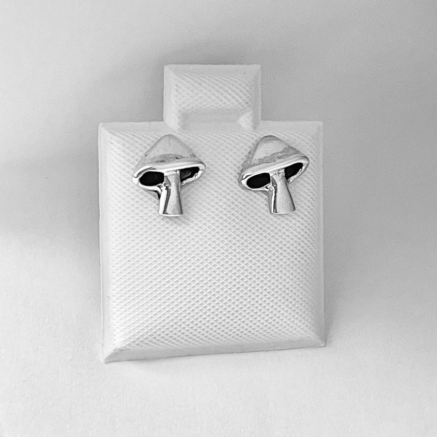 Sterling Silver Mushroom Stud Earrings, Vegetable Earrings, Silver Earrings, Food
