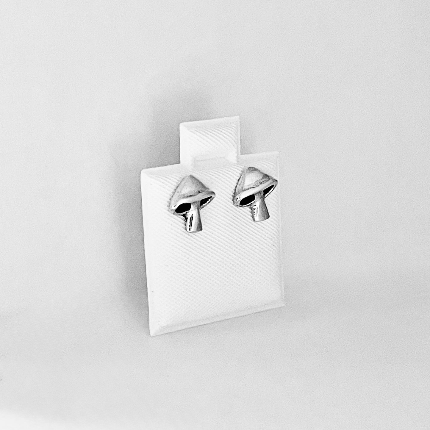Sterling Silver Mushroom Stud Earrings | Nature-Inspired Food Jewelry