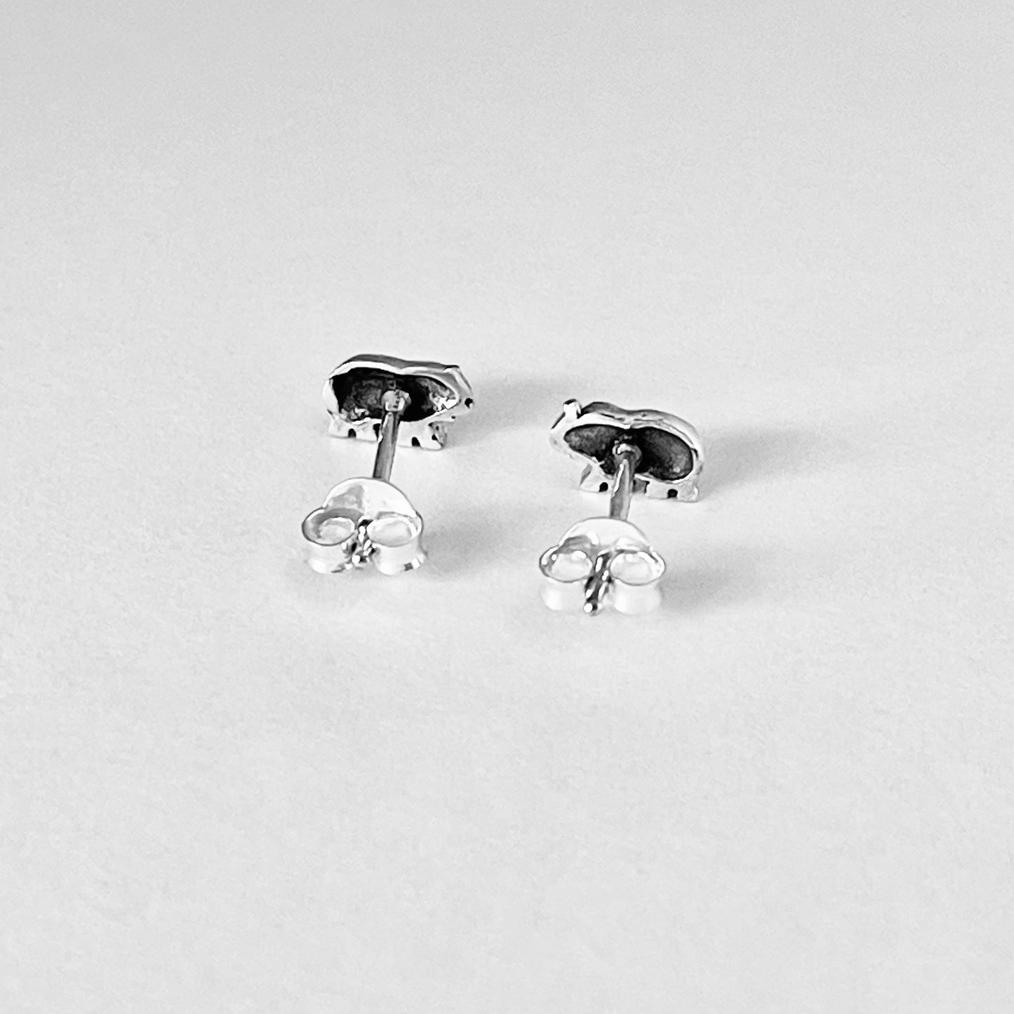 Sterling Silver Small Elephant Earring, Silver Stud Earrings, Good Luck Earring