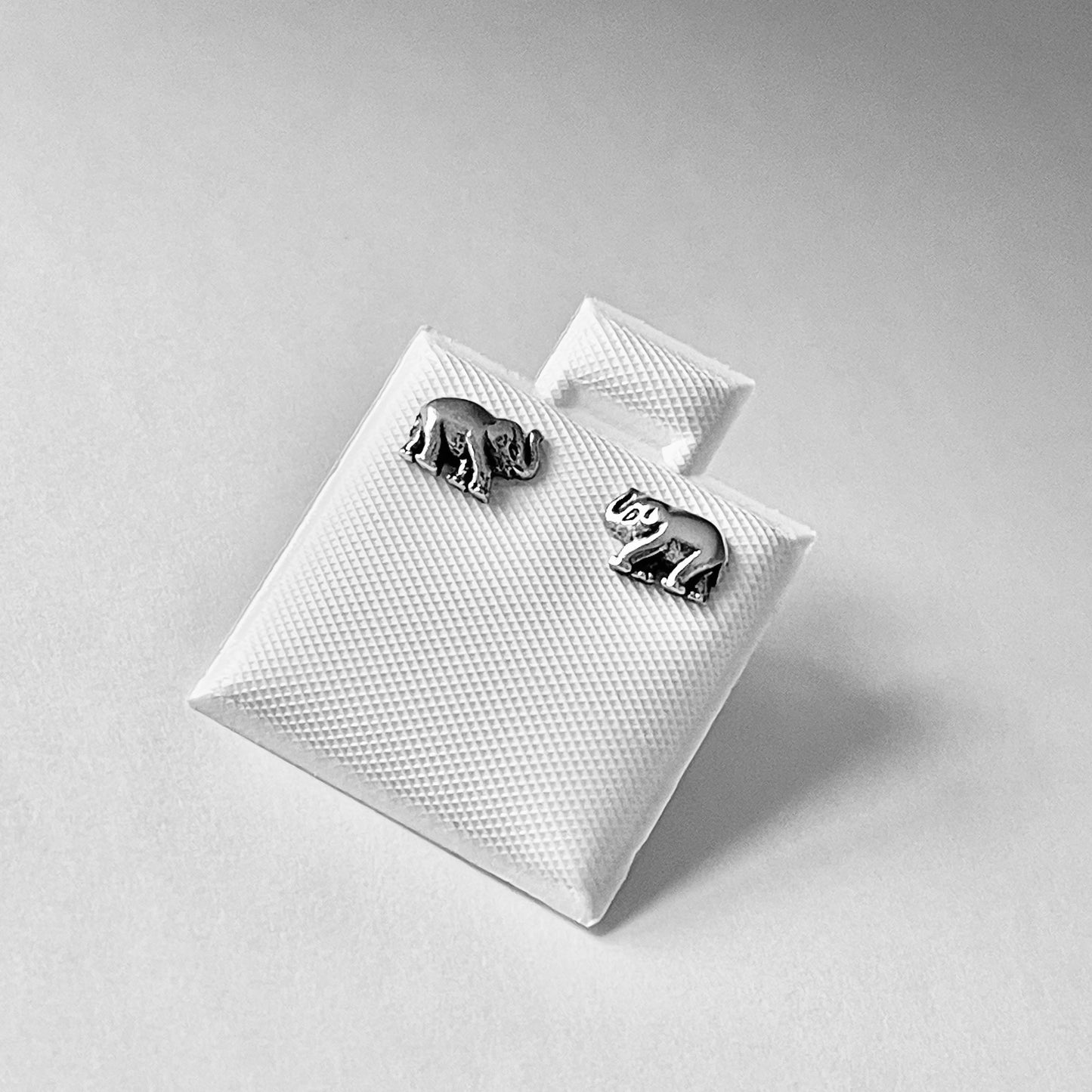 Sterling Silver Small Elephant Stud Earring, Animal Earrings, Good Luck Jewelry