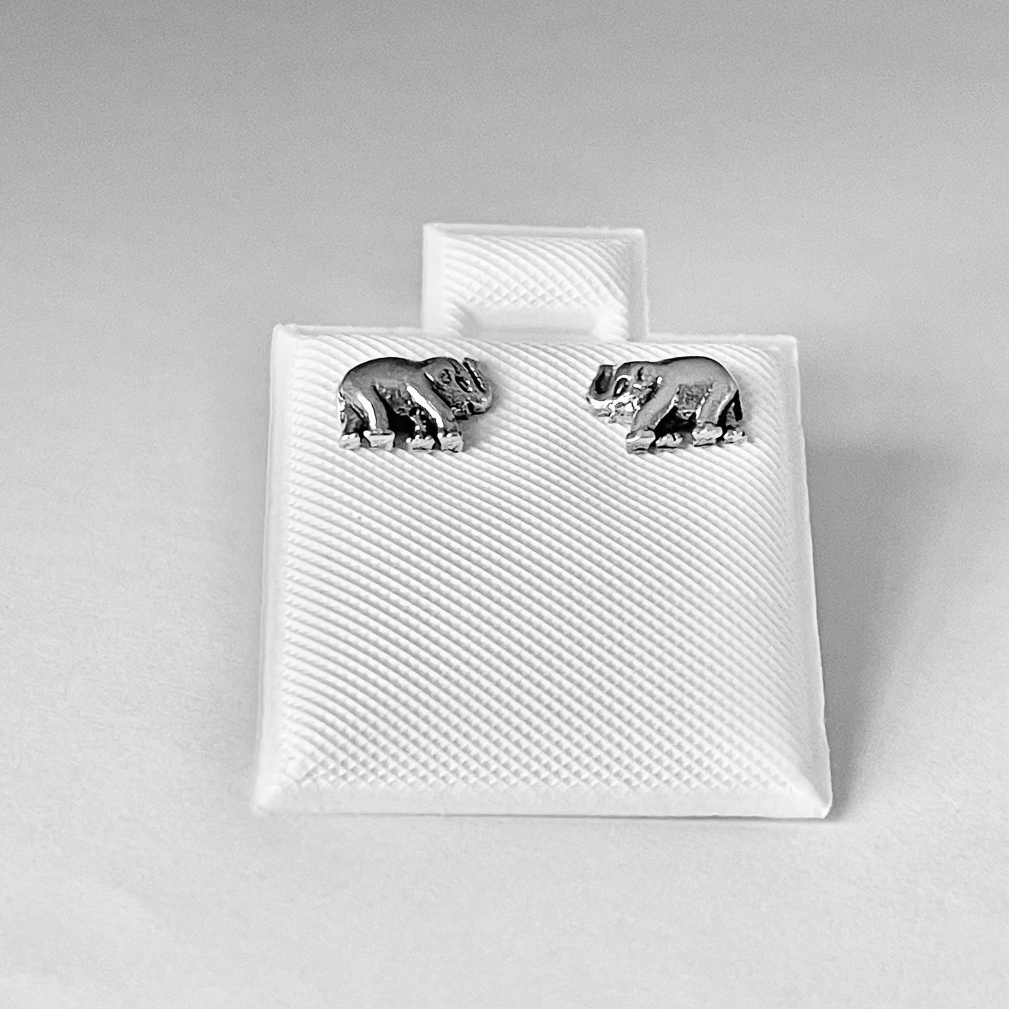 Sterling Silver Small Elephant Earring, Silver Stud Earrings, Good Luck Earring
