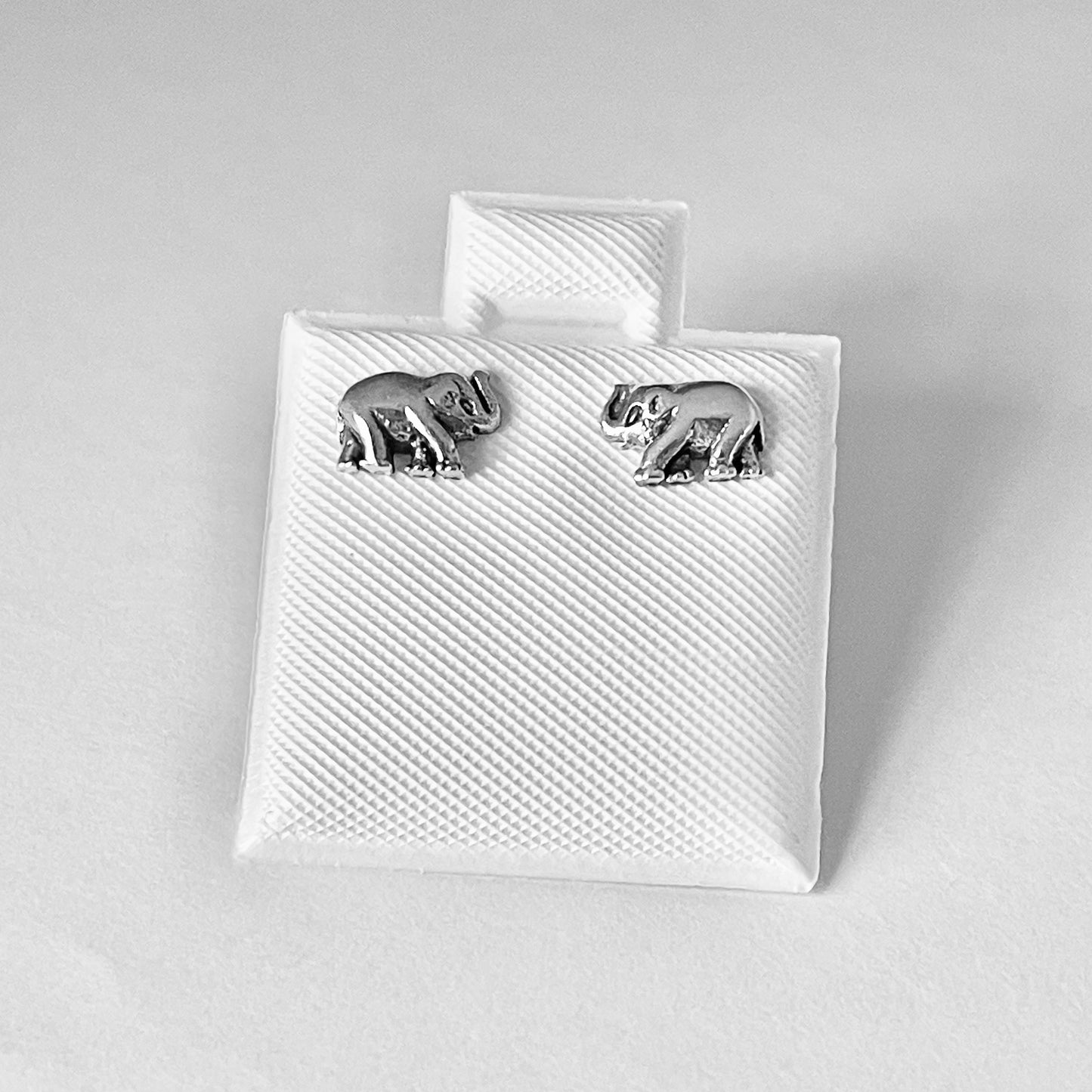 Sterling Silver Small Elephant Earring, Silver Stud Earrings, Good Luck Earring