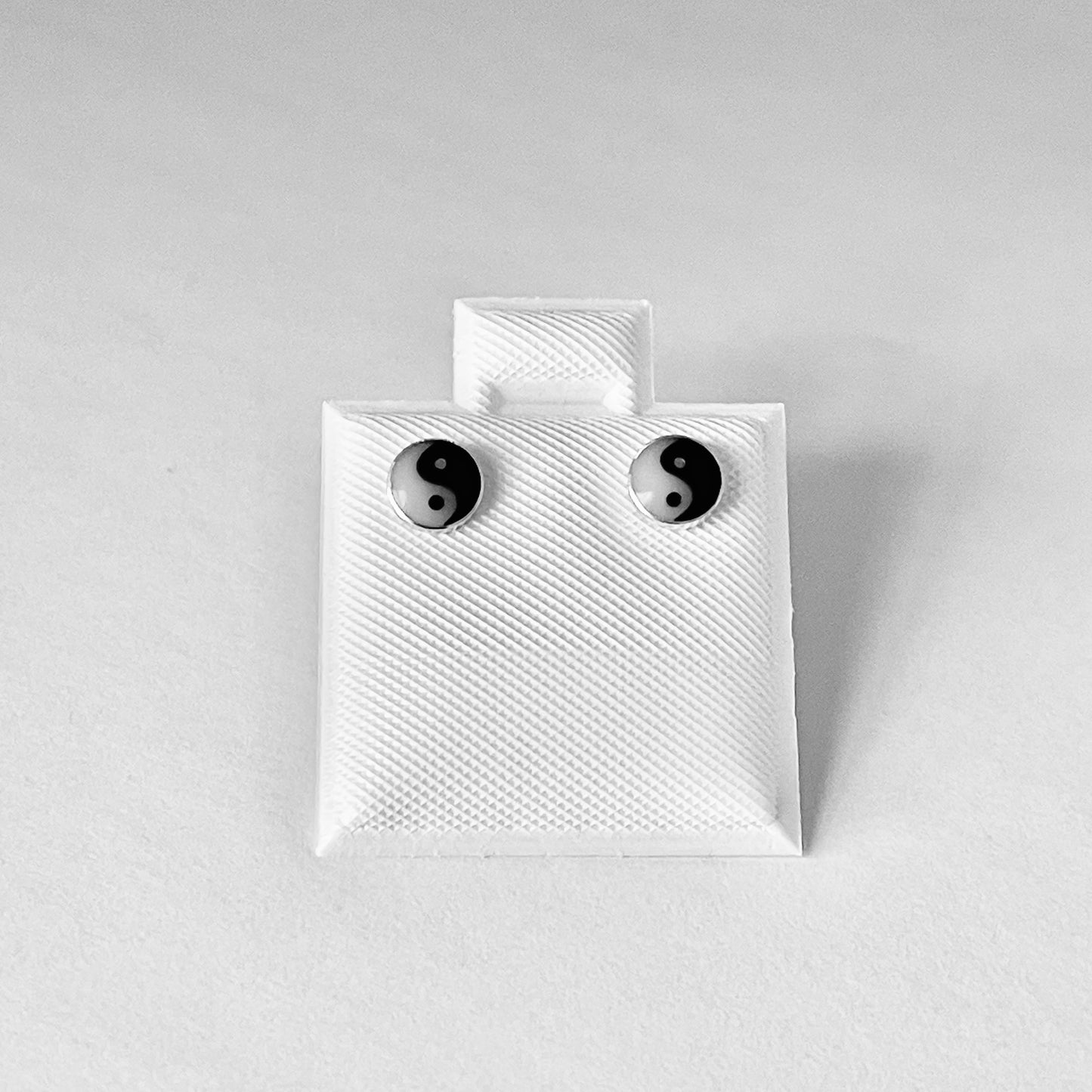 Sterling Silver Tiny Yin and Yang Earring, Minimalist Stud Earring, Yoga Silver Earrings