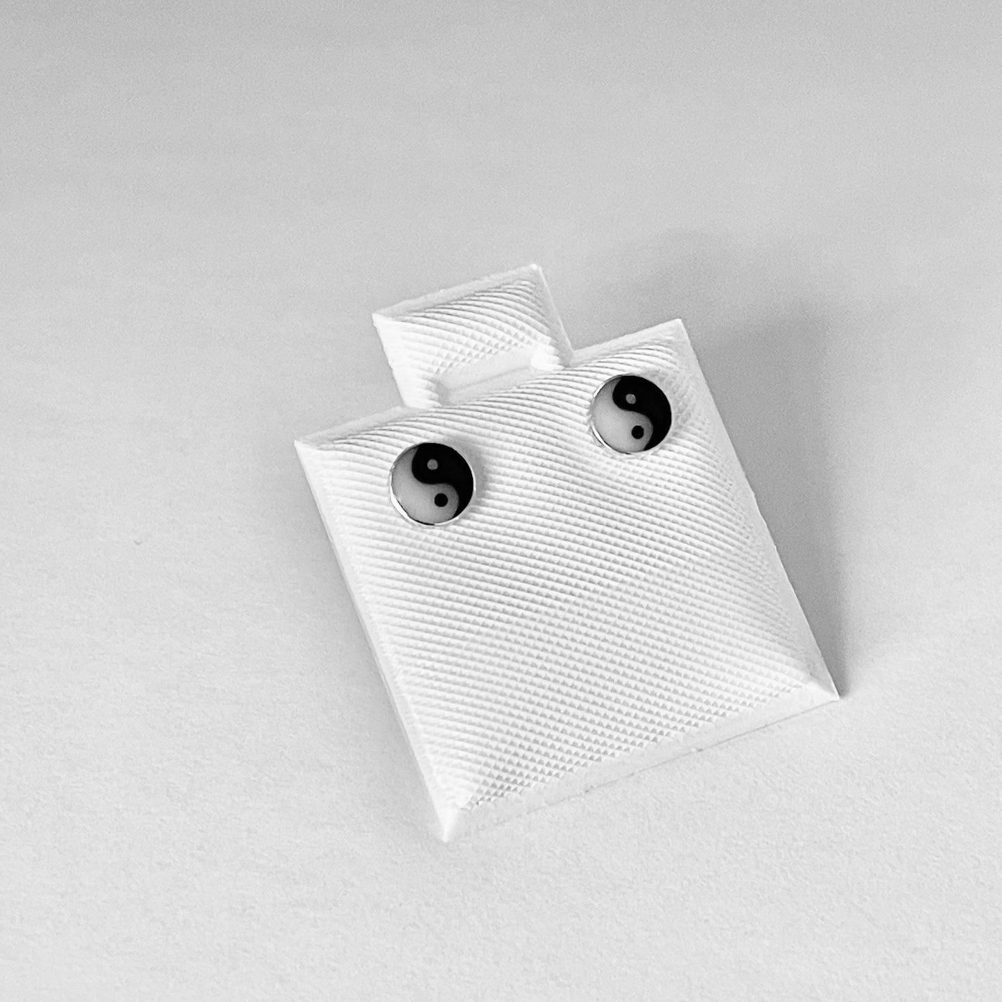 Sterling Silver Tiny Yin and Yang Earring, Minimalist Stud Earring, Yoga Silver Earrings