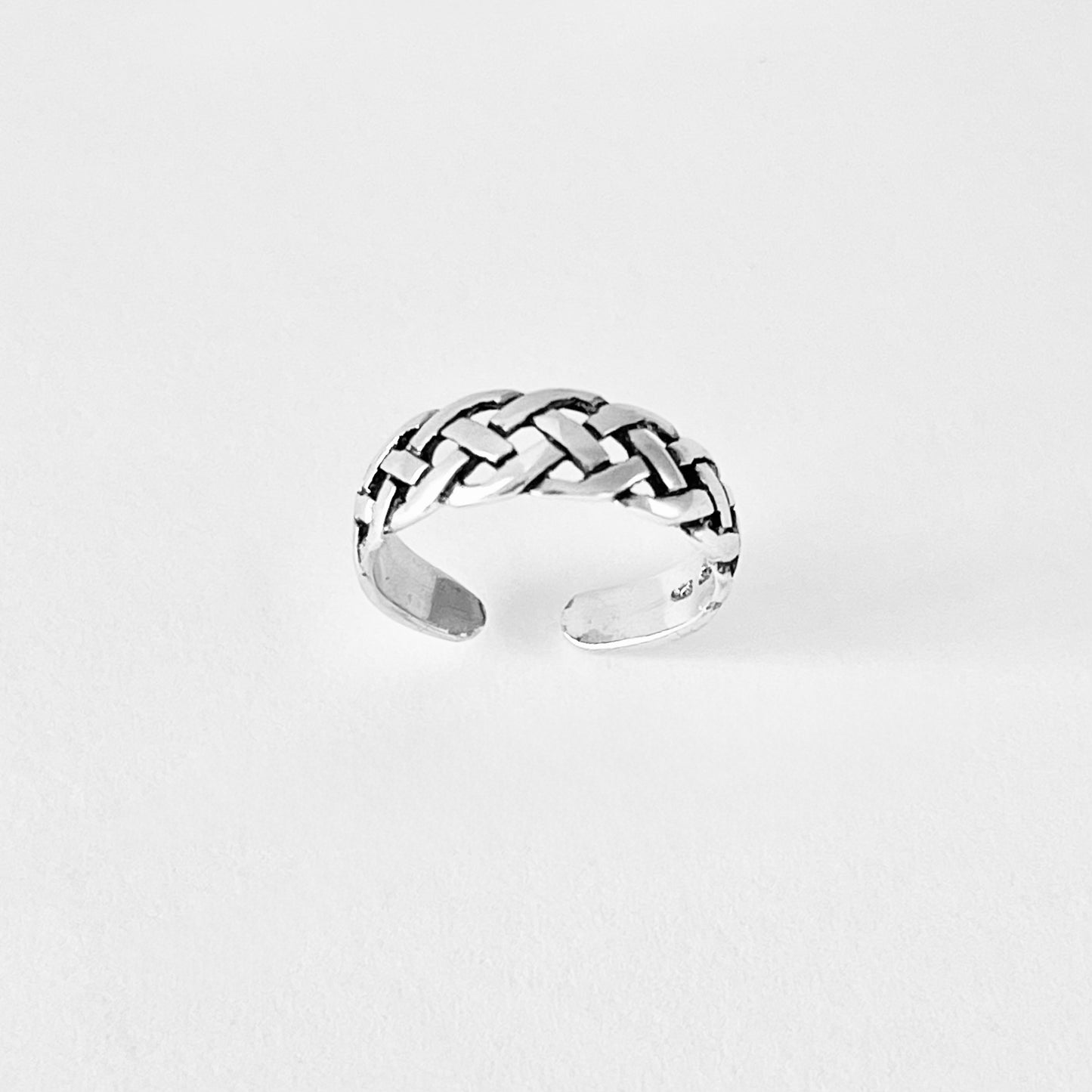 Sterling Silver Celtic Woven Braid Toe Ring | Midi Pinky Silver Band Rings