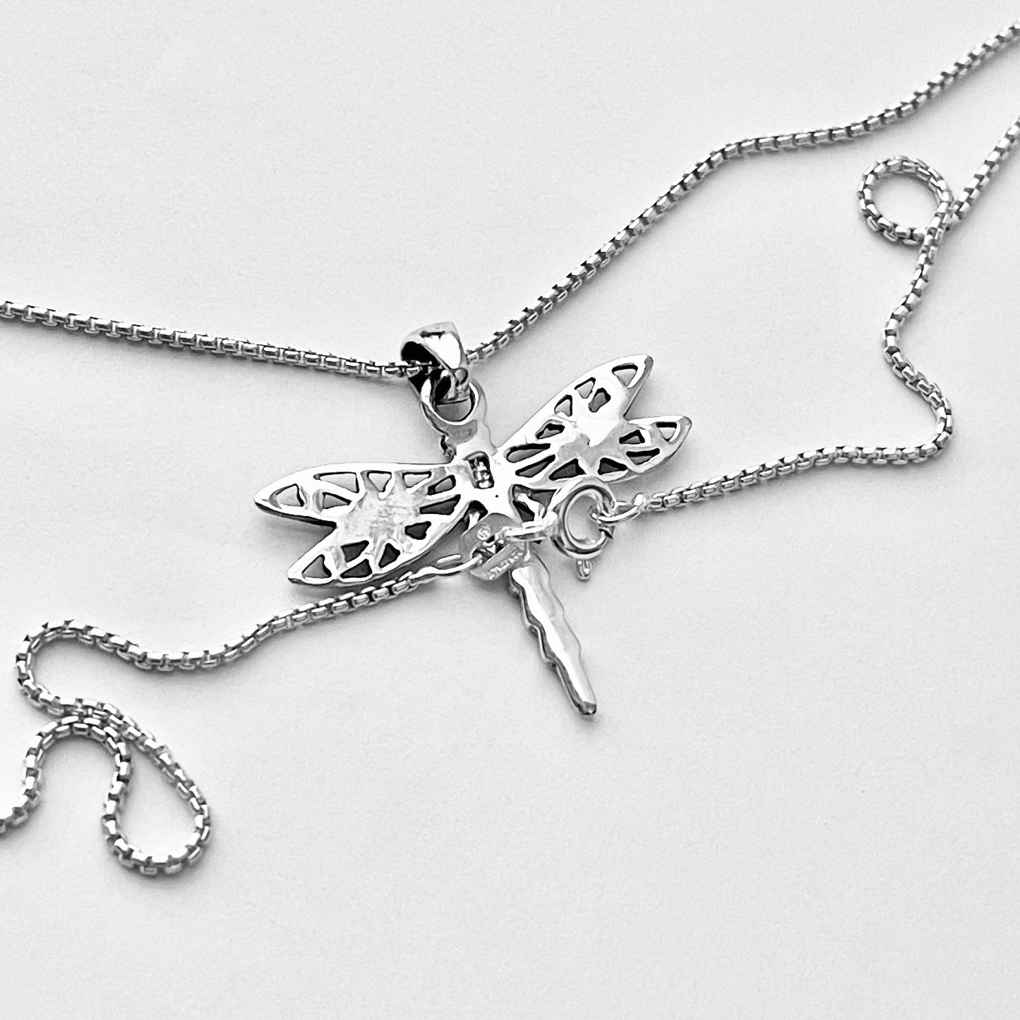 Sterling Silver Filigree Dragonfly Necklace, Spirit Bug Necklace, Silver Necklaces, Insects