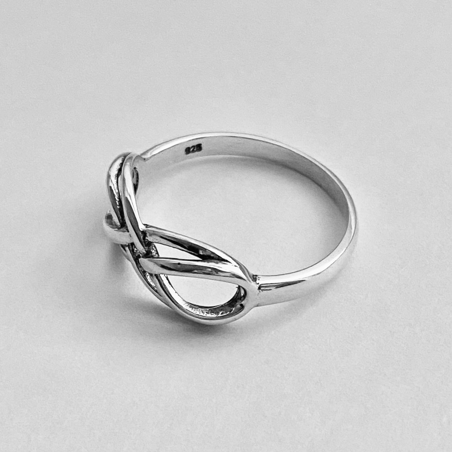 Sterling Silver Double Infinity Ring, Silver Rings, Eternity Love, Lazy Eight
