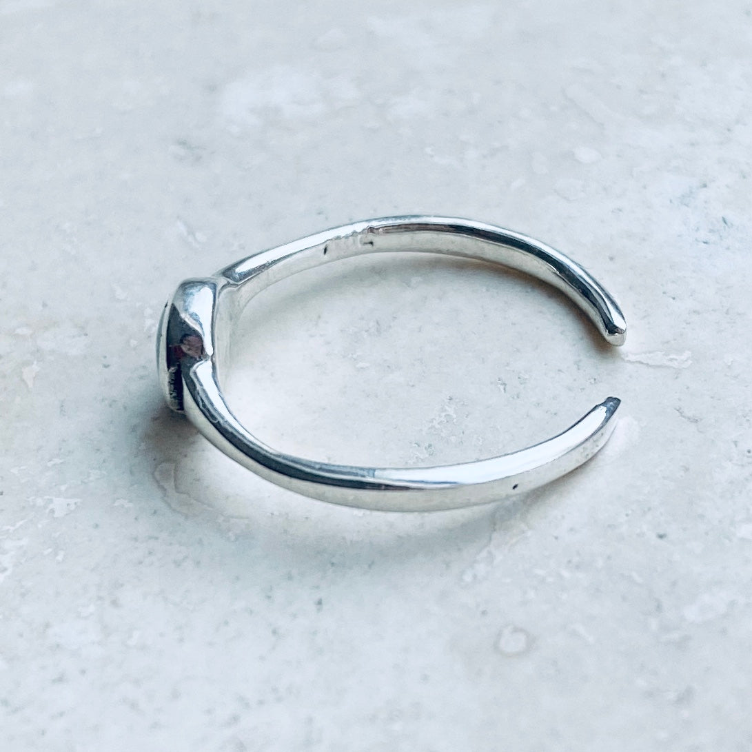 Sterling Silver Little Synthetic Turquoise Toe Ring, Minimalist Silver Rings, Stone Ring