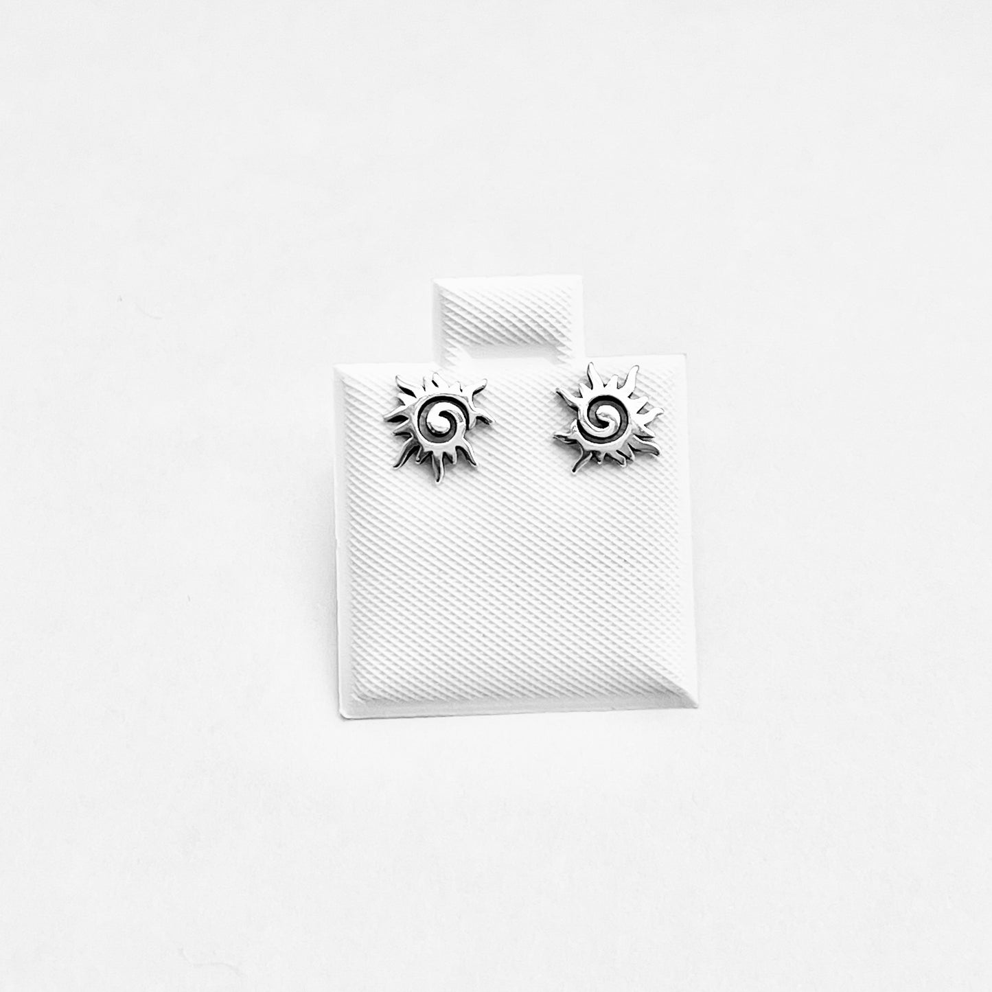 Sterling Silver Small Swirl Sun Earring, Celestial Stud Earrings, Sunshine, Sunny