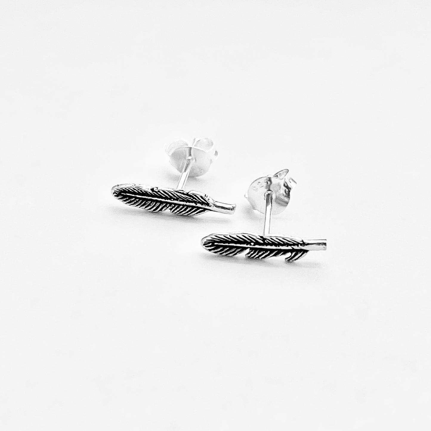 Sterling Silver Small Feather Stud Earring, Silver Earrings, Birds, Angels Wing
