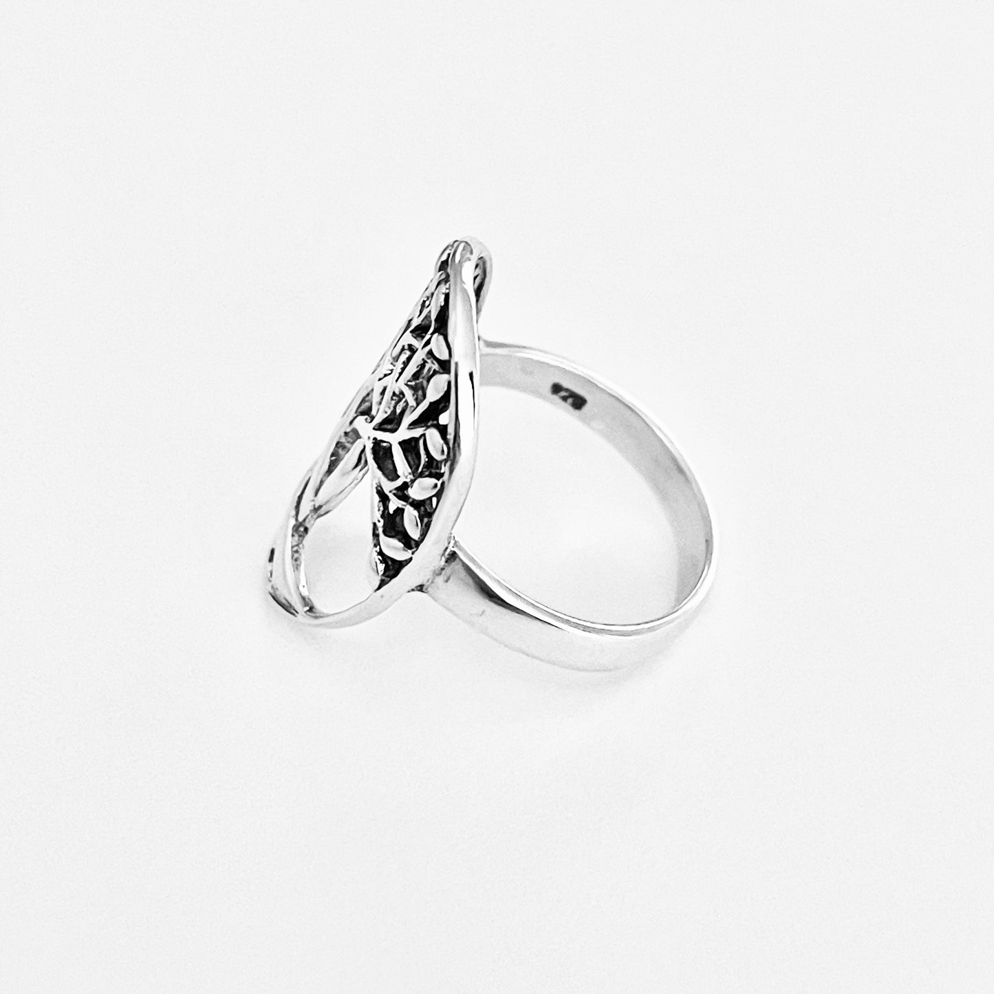 925 Sterling Silver Large Tree of Life Statement Ring | Leaf Boho Fortune Silver Rings