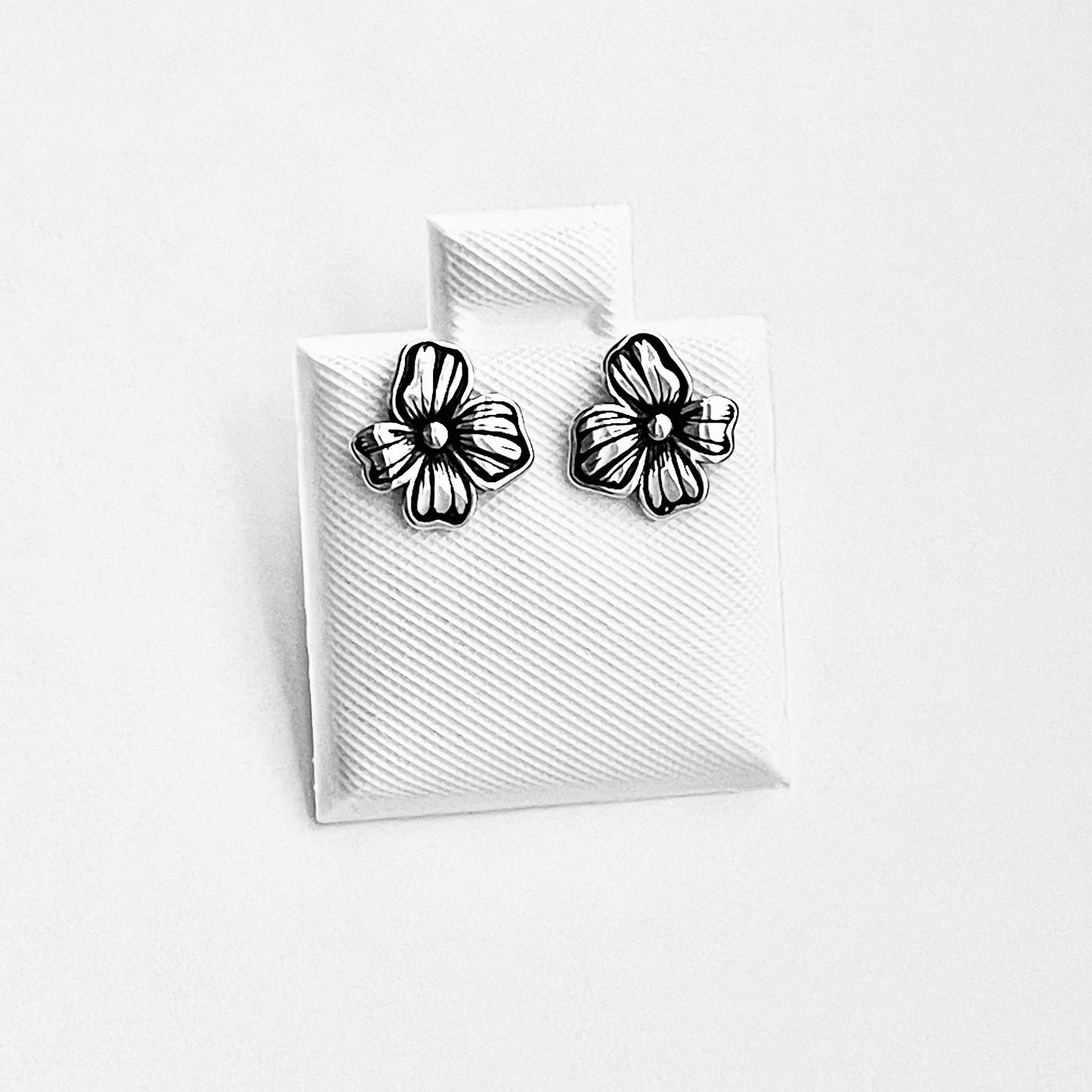 Sterling Silver Flower Stud Earrings, Dainty Earring, Floral Jewelry