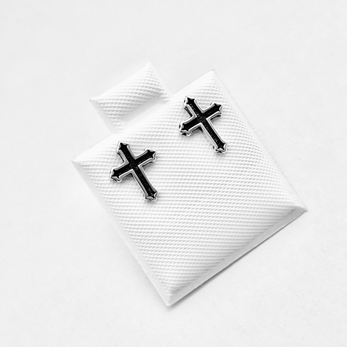 Sterling Silver Unisex Cross Earring, Protection, Stud Earrings, God