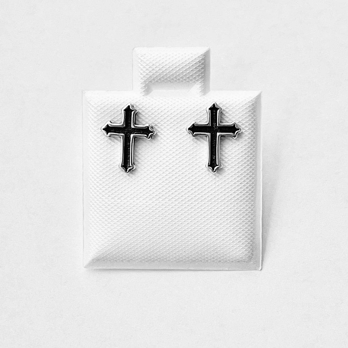 Sterling Silver Unisex Cross Earring, Protection, Stud Earrings, God