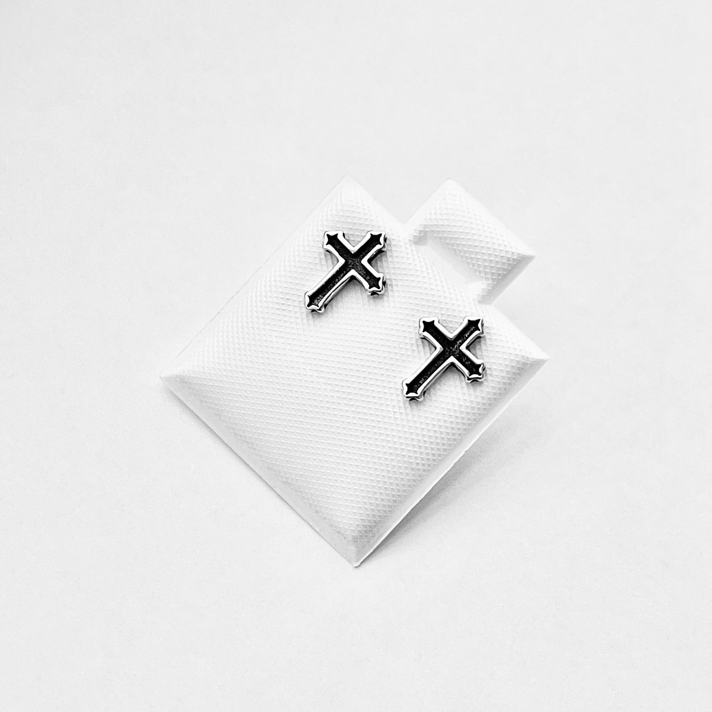 Sterling Silver Unisex Cross Earring, Protection, Stud Earrings, God