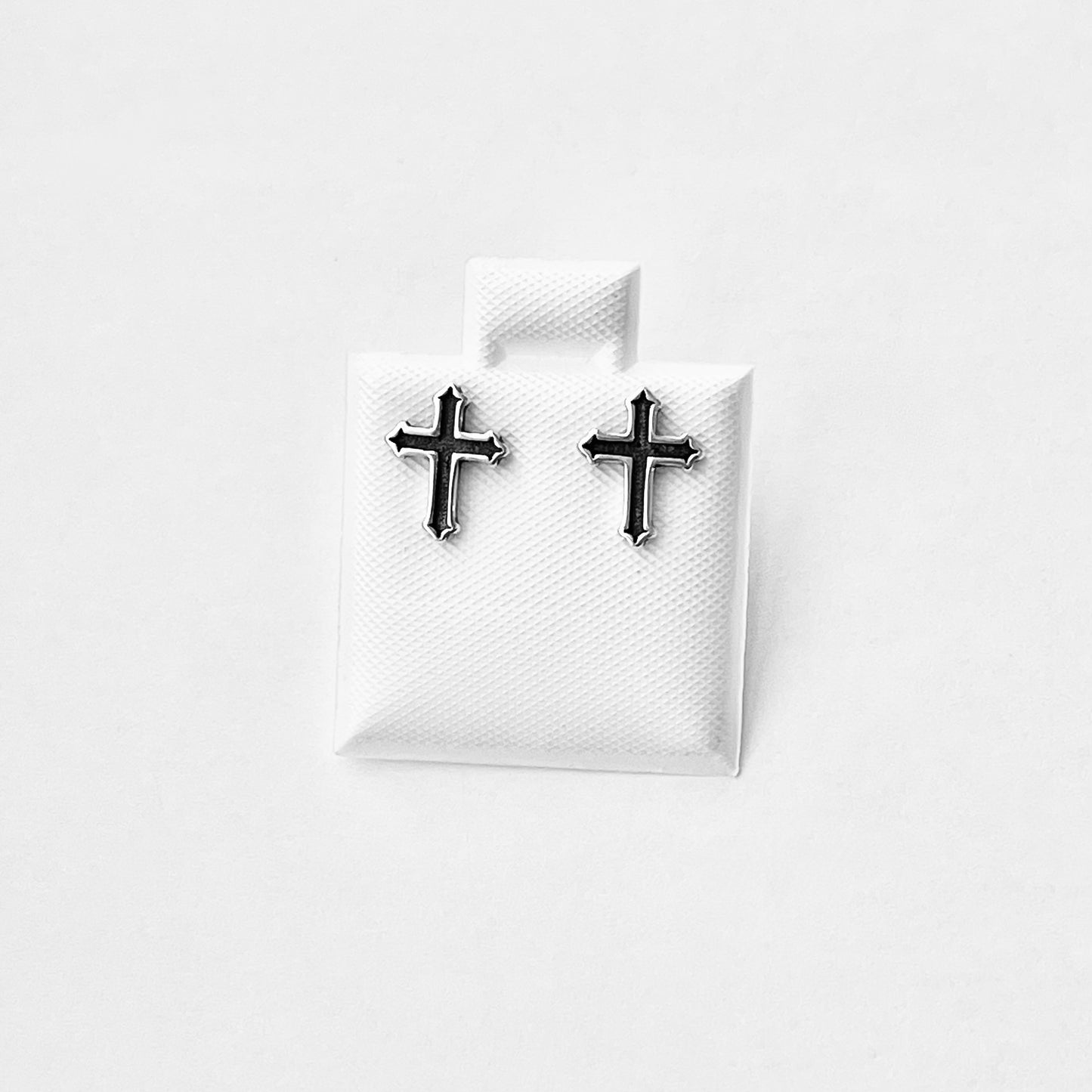 Sterling Silver Unisex Cross Earring, Protection, Stud Earrings, God