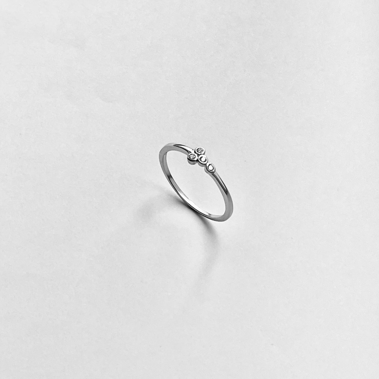 925 Sterling Silver 4 Little CZ Stone Ring | Dainty Stackable Silver Rings
