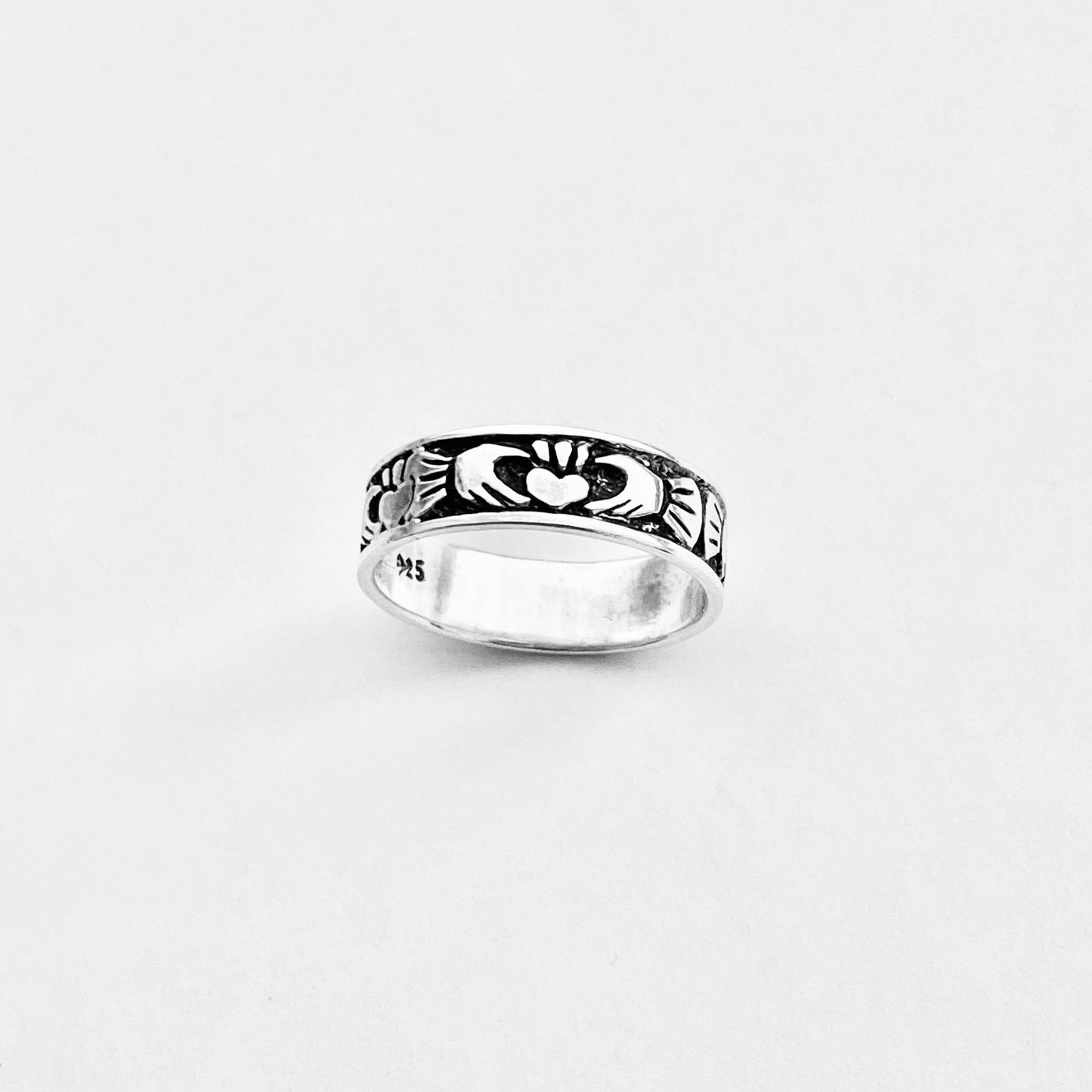 925 Sterling Silver Unisex Irish Claddagh Wedding Band | Heart Crown Friendship Loyalty Ring