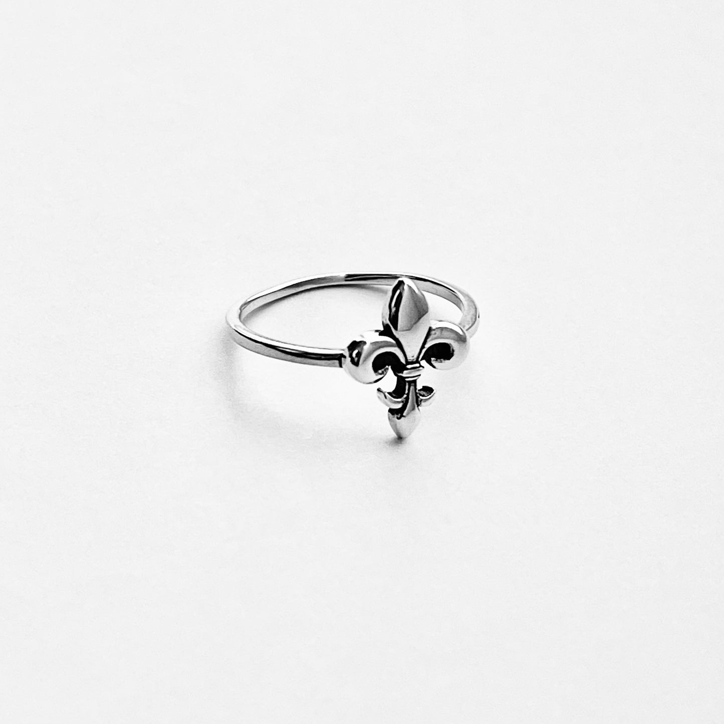 925 Sterling Silver Small Fleur de Lis Ring | Dainty Saints & Lily Jewelry