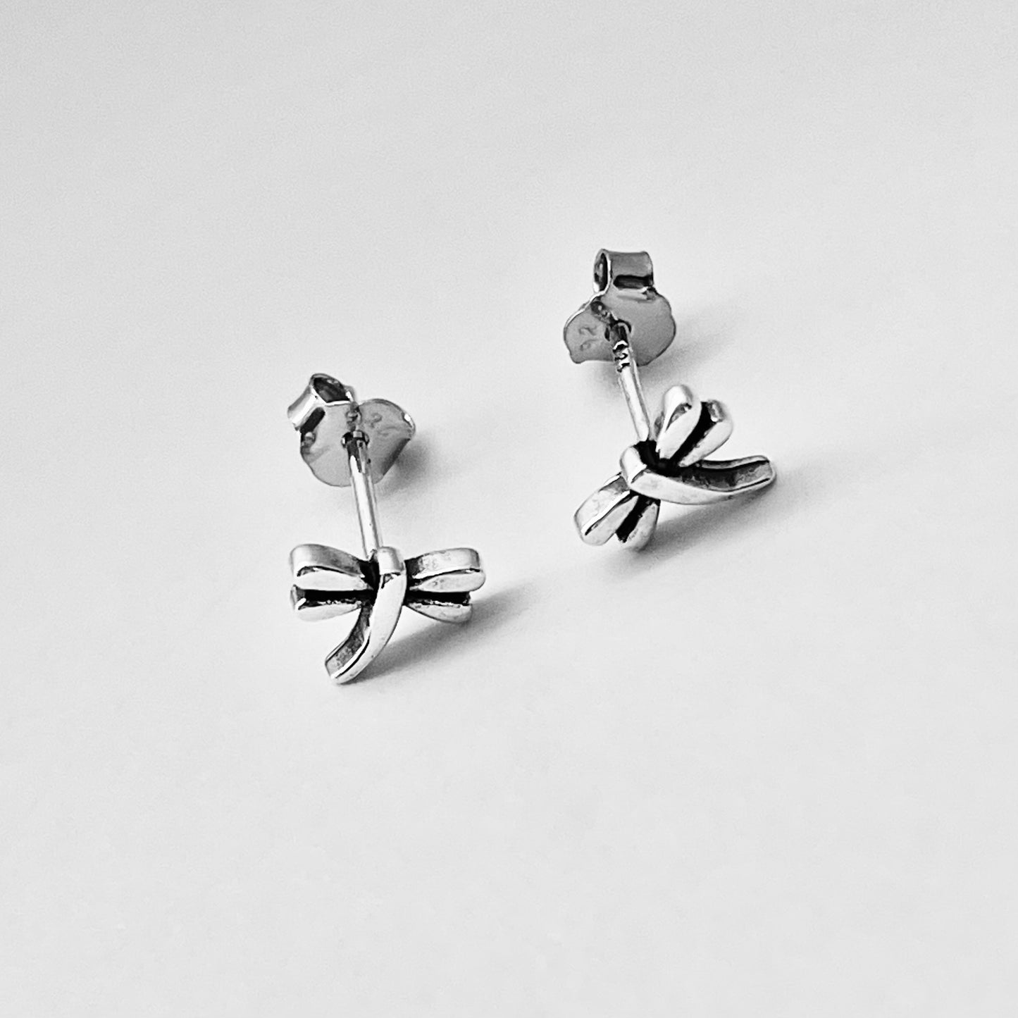 Sterling Silver Small Dainty Dragonfly Earring, Spirit Bug Earring, Silver Stud Earrings
