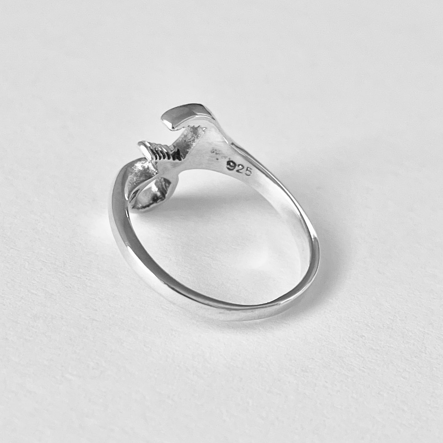 Sterling Silver Unisex Wrench Ring, Mechanic Tool, Silver Rings, Car Tools