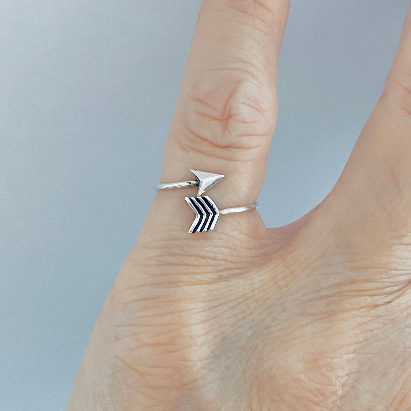 Sterling Silver Delicate Thin Wraparound Arrow Toe Ring, Bow and Arrows, Silver Rings, Archery