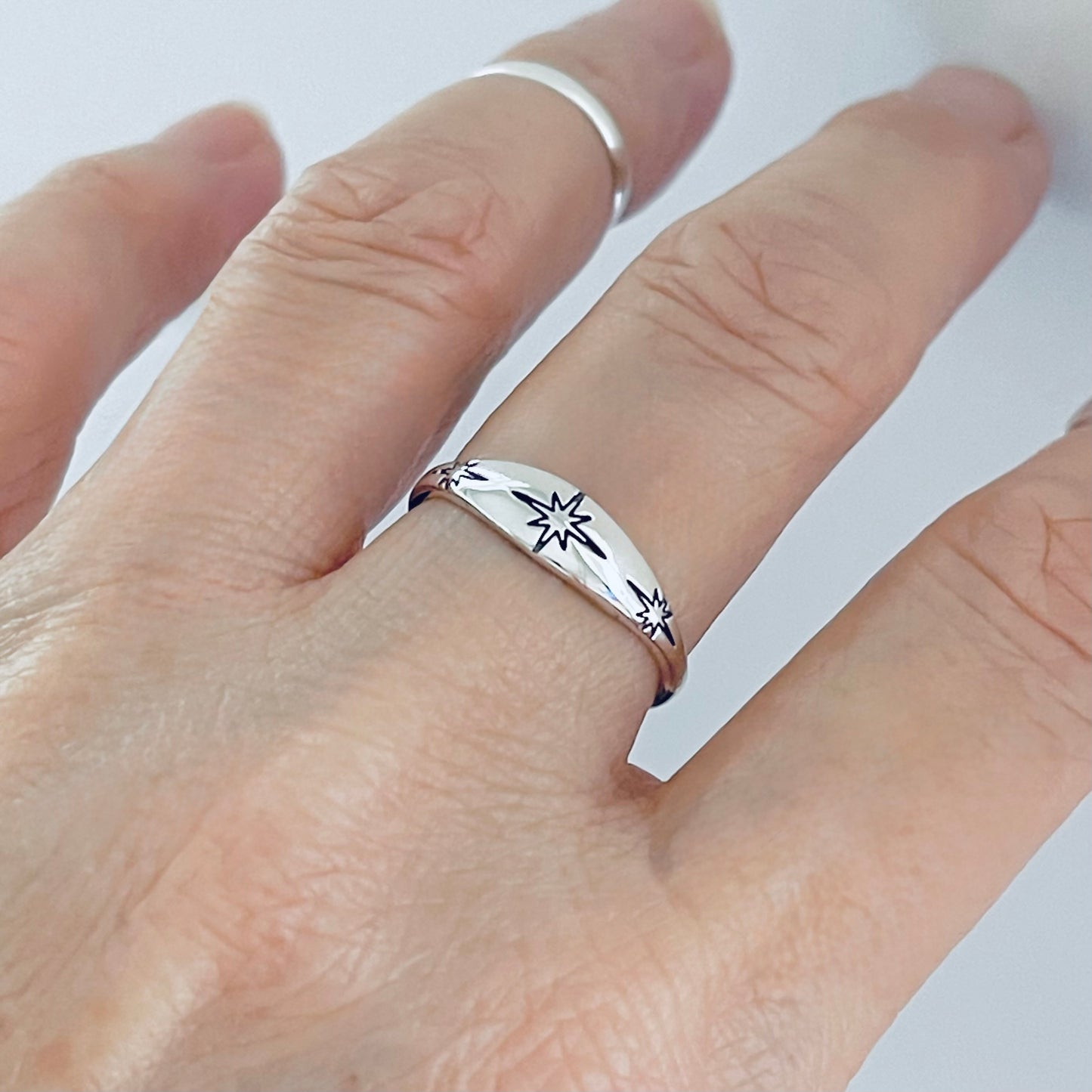 Sterling Silver Twinkle Star Ring, Minimalist Ring, Silver Rings, Shooting Stars