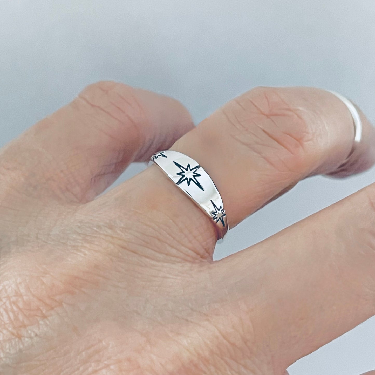 Sterling Silver Twinkle Star Ring, Minimalist Ring, Silver Rings, Shooting Stars