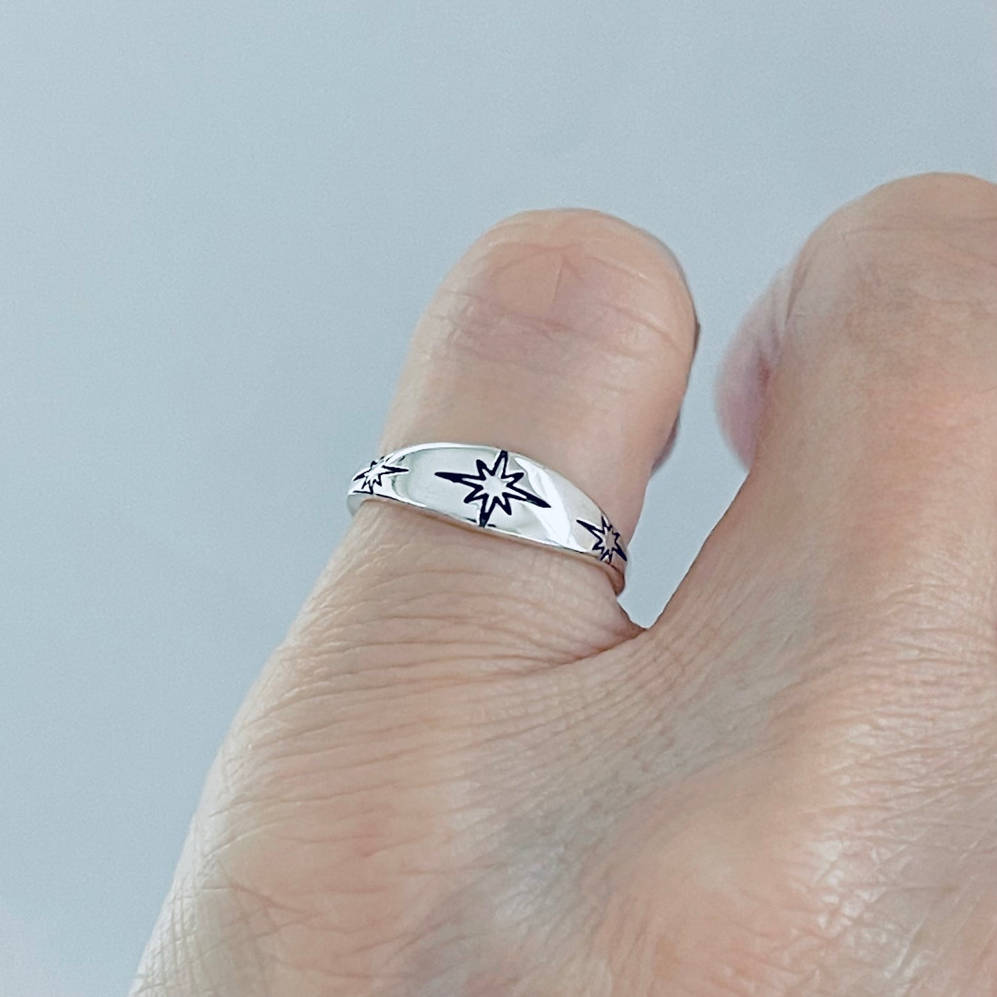 Sterling Silver Twinkle Star Ring, Minimalist Ring, Silver Rings, Shooting Stars