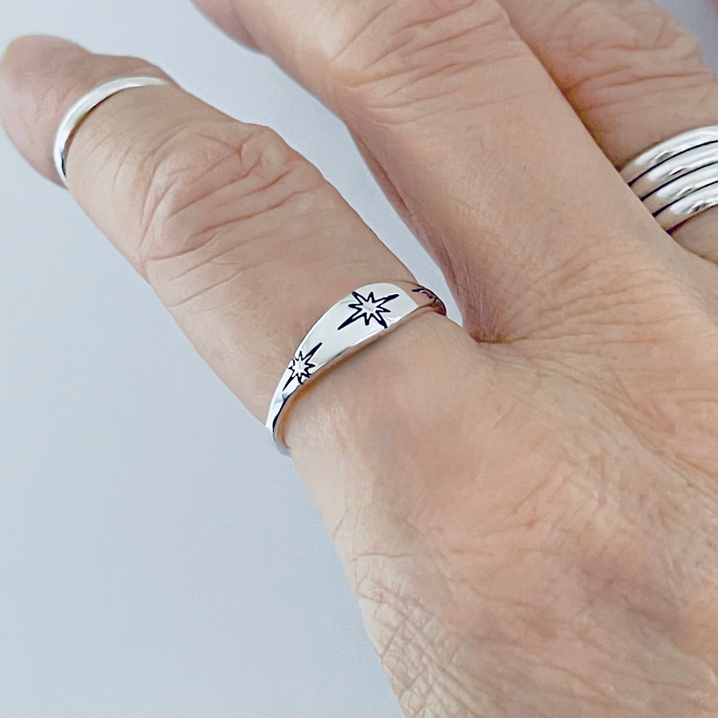Sterling Silver Twinkle Star Ring, Minimalist Ring, Silver Rings, Shooting Stars