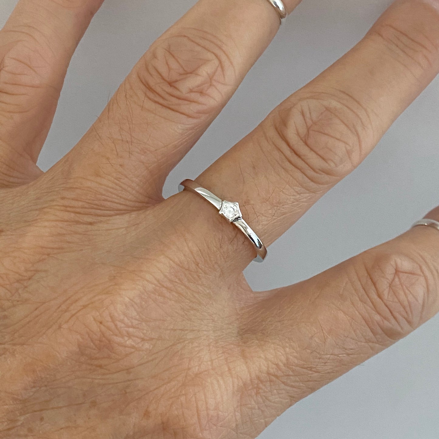 Sterling Silver Little CZ Star Ring, Silver Rings, CZ Ring, Dainty Ring