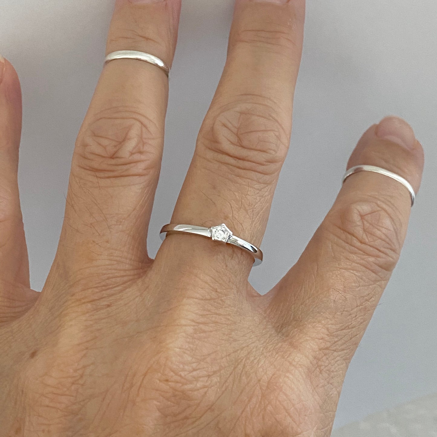 Sterling Silver Little CZ Star Ring, Silver Rings, CZ Ring, Dainty Ring