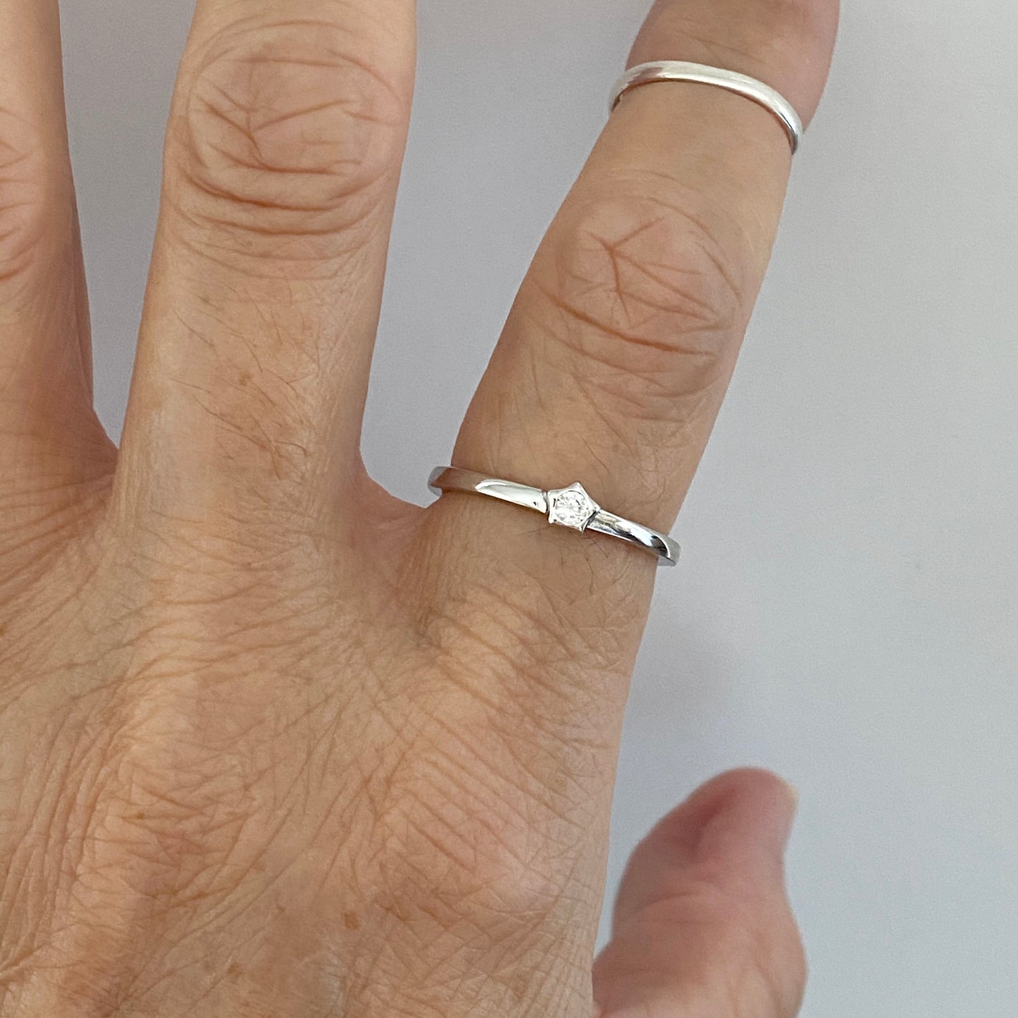Sterling Silver Little CZ Star Ring, Silver Rings, CZ Ring, Dainty Ring