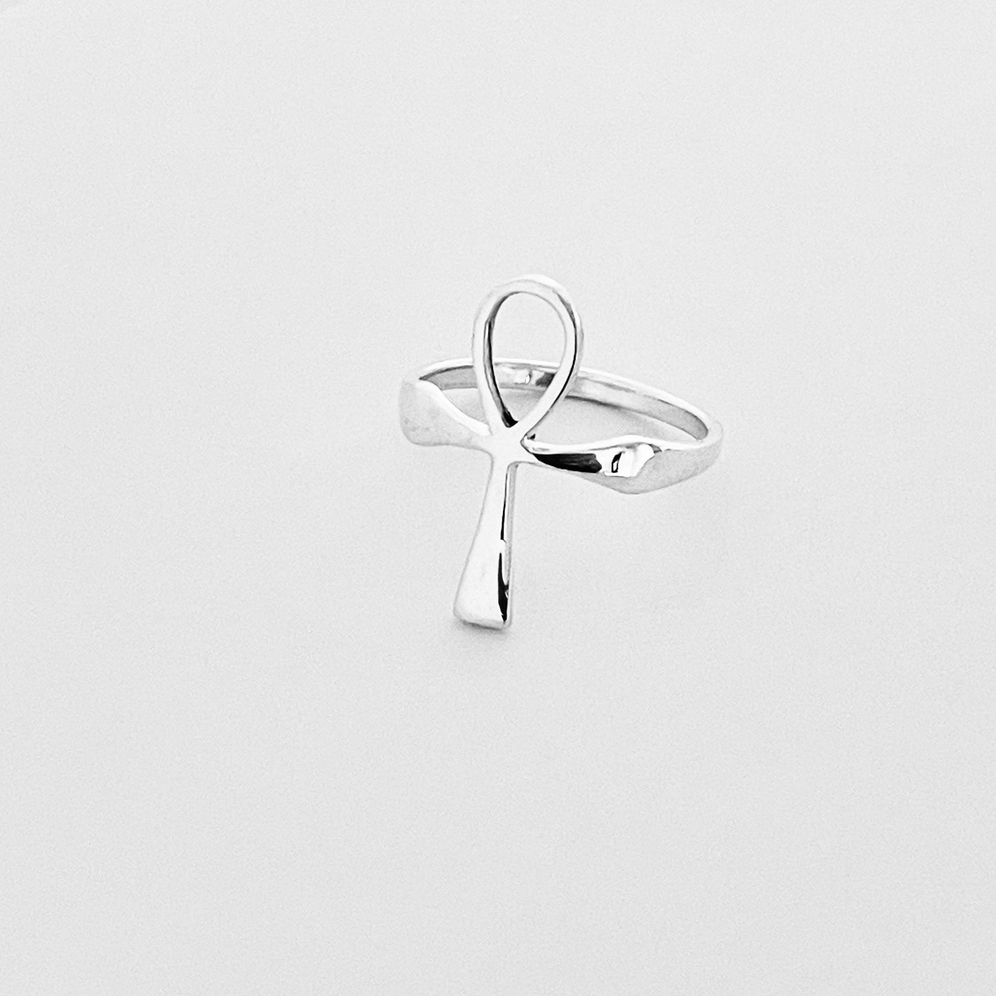 Sterling Silver Large Ankh Ring, Key of Life, Silver Rings, Cross, Religious