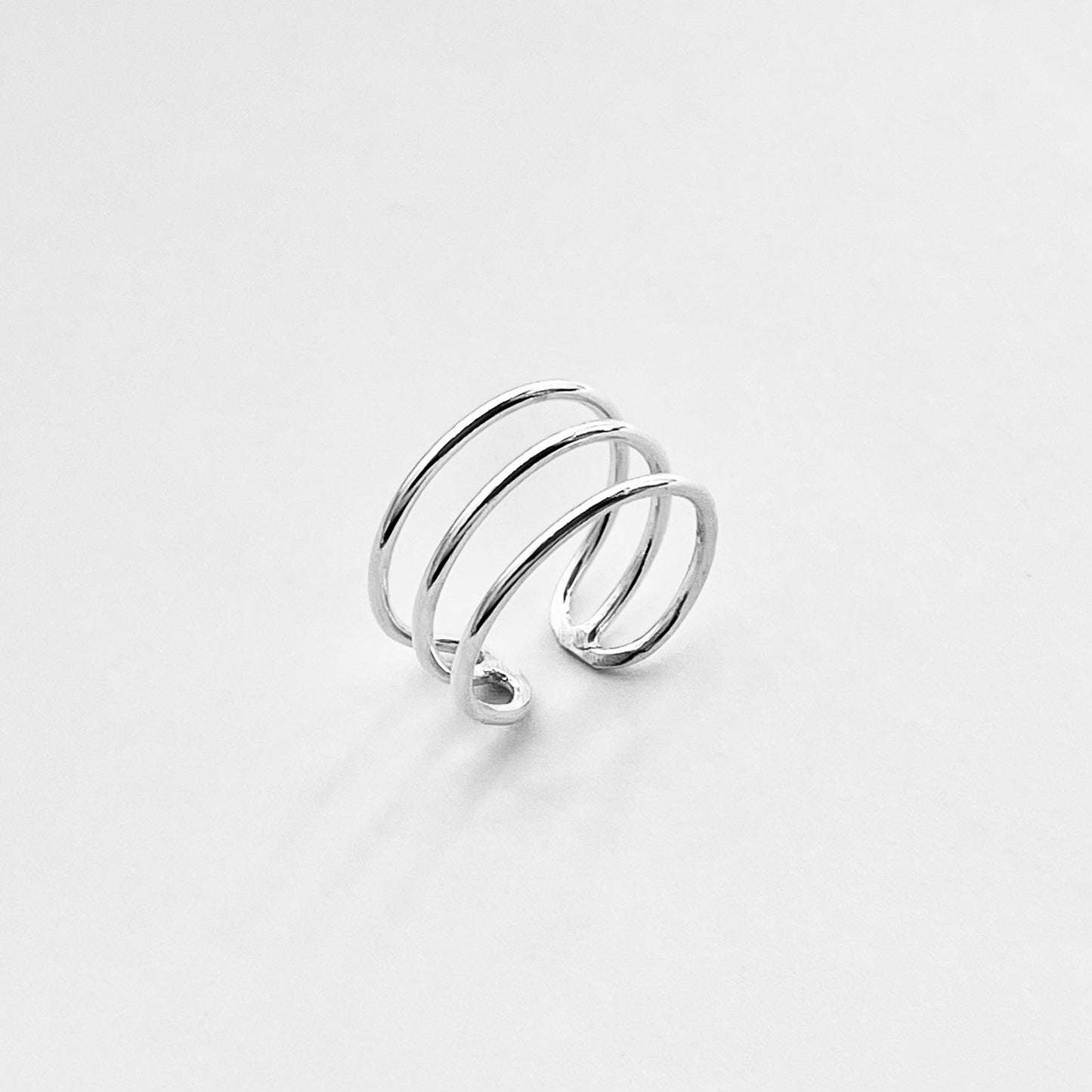 Sterling Silver Triple Thin Band Cuff Ring, Silver Rings, Silver Bands
