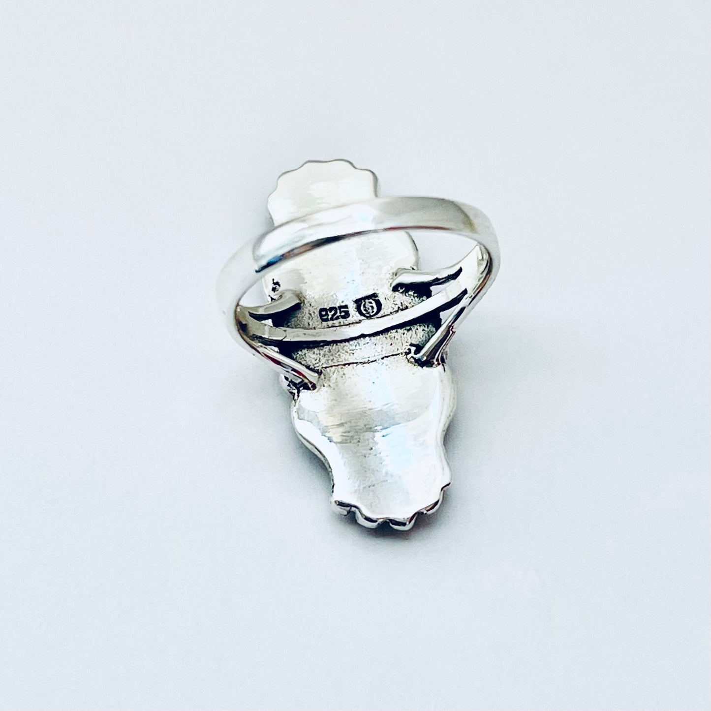 Sterling Silver Long Oval Genuine Turquoise Ring, Statement Stone Rings